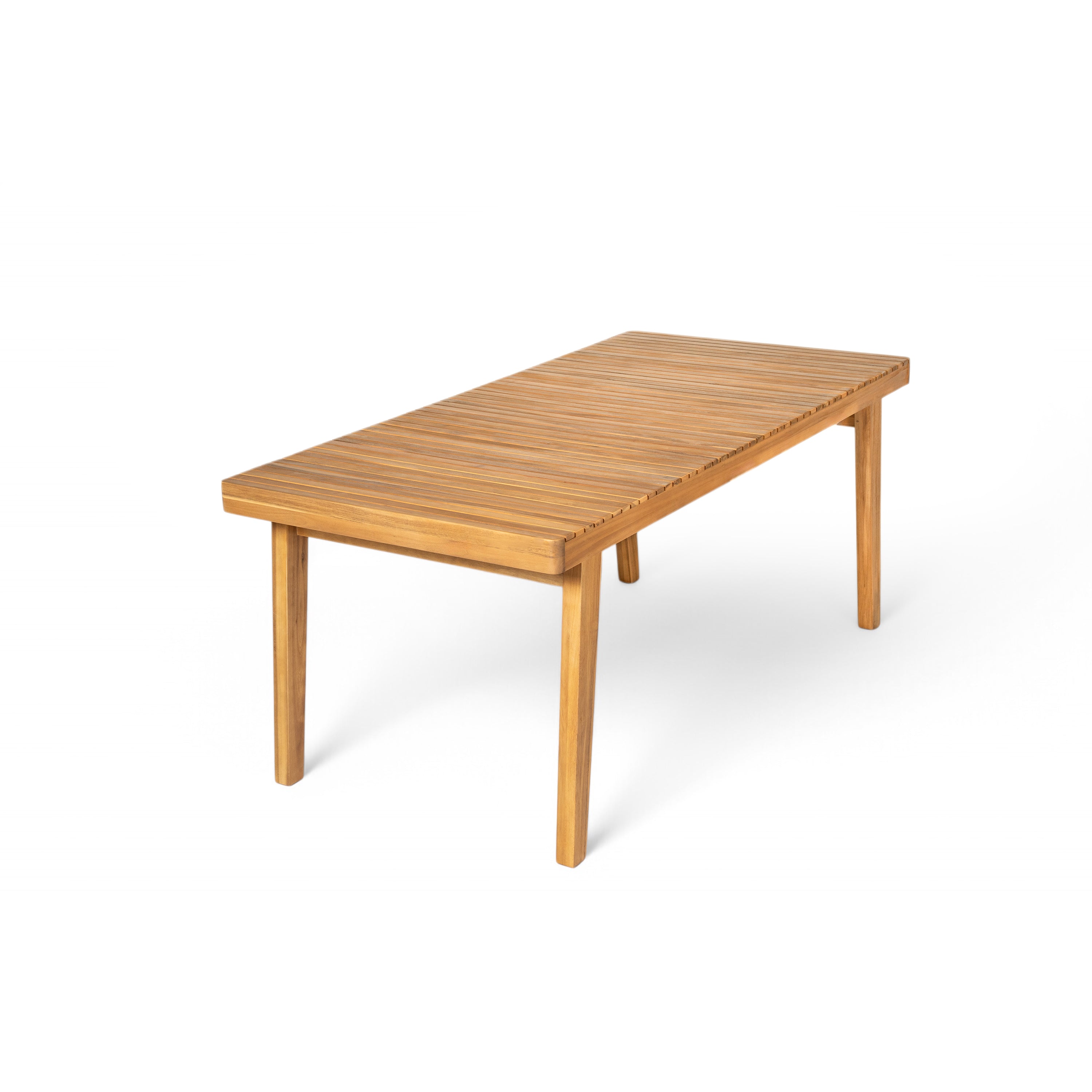 69' Acacia Wood Outdoor Dining Table with Slatted Top