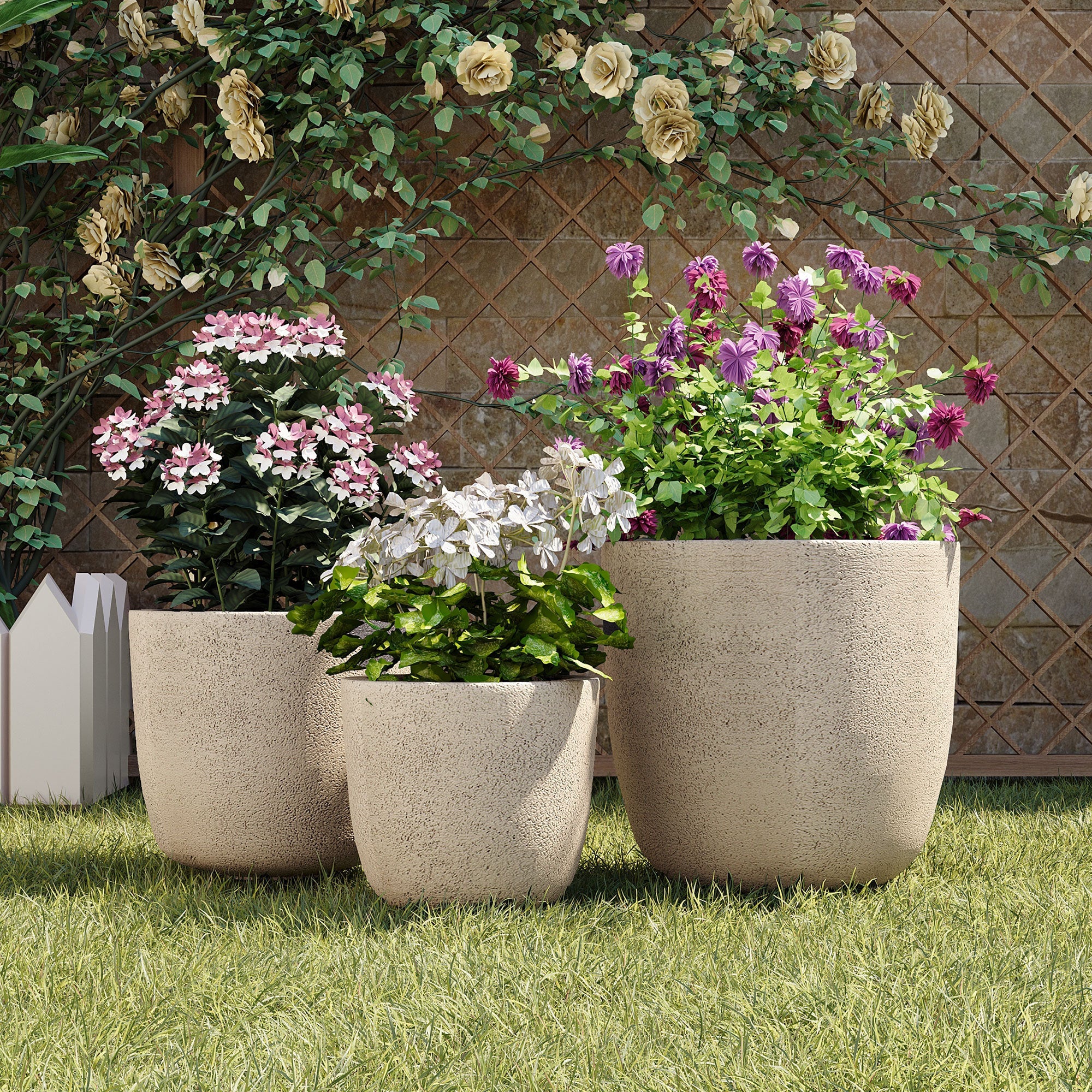 Lightweight Matte Textured Outdoor Planter