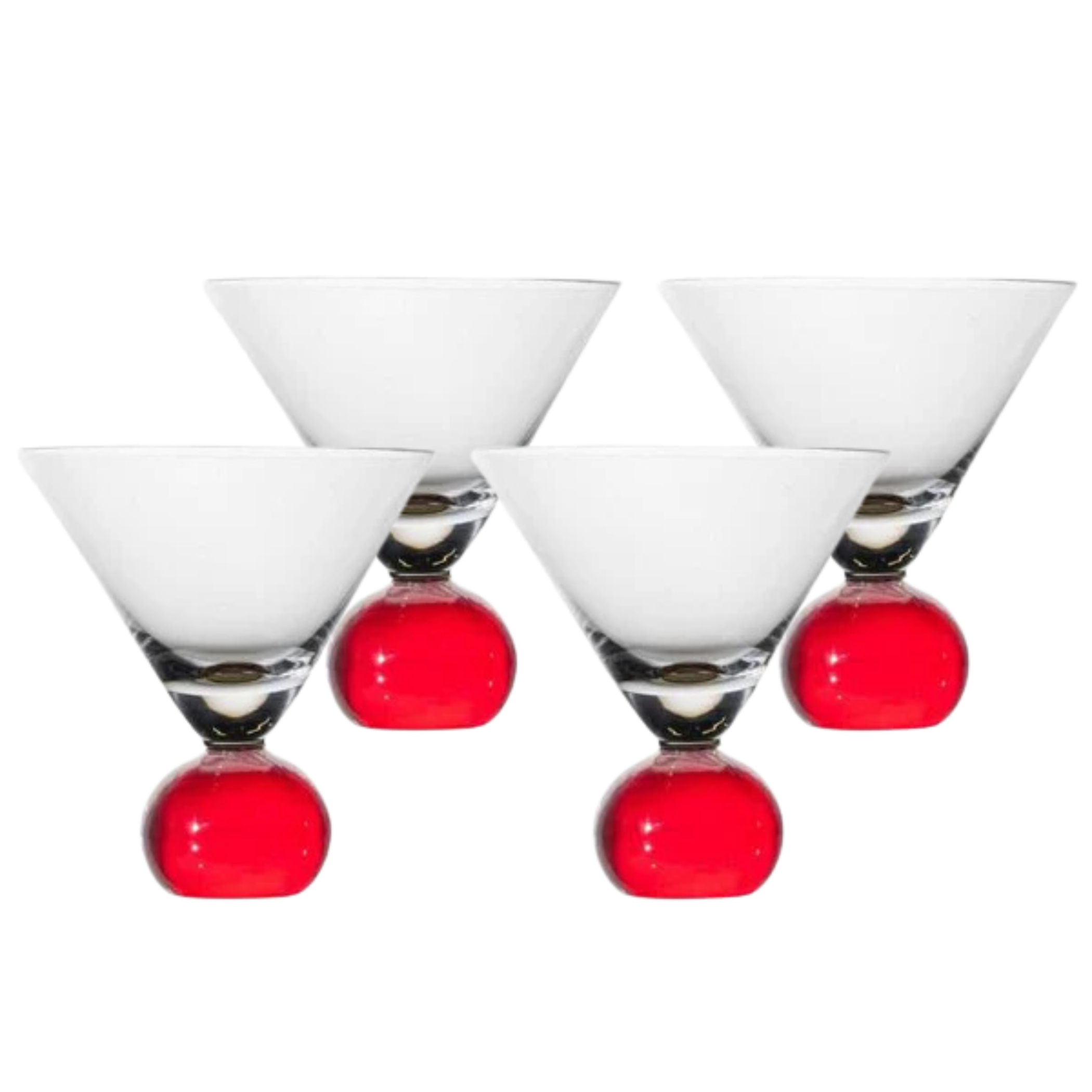 Spice Martini Glasses, Set of 4, Red
