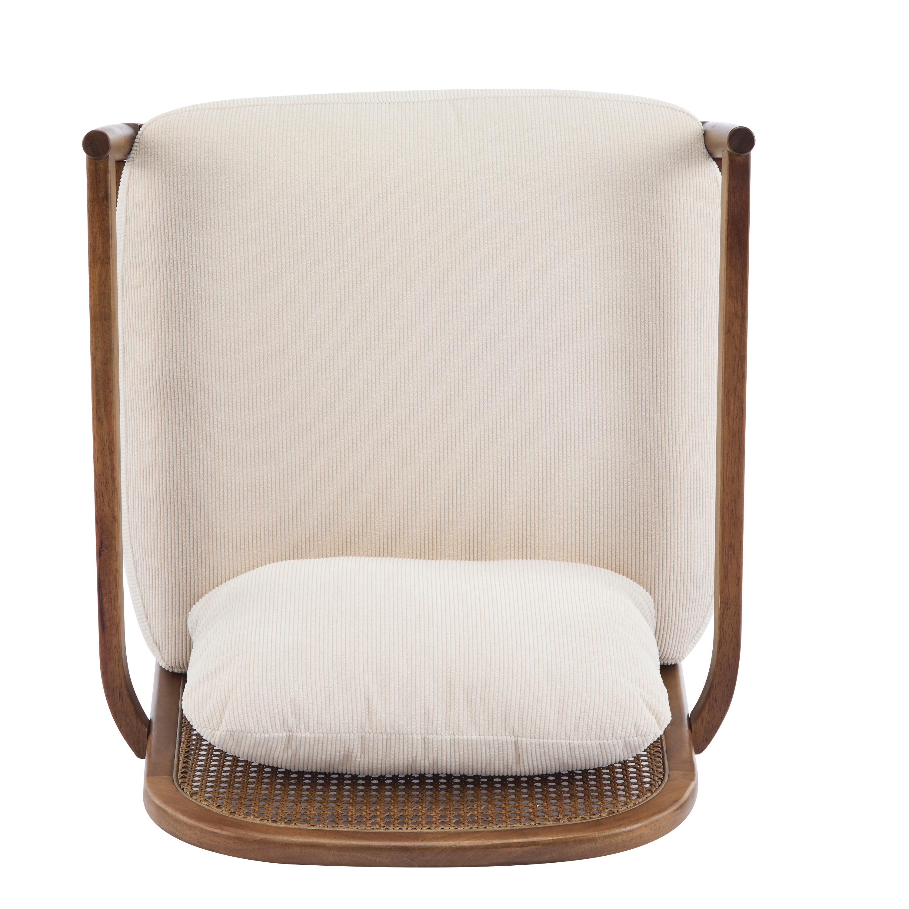 Elliston Solid Wood and Rattan Accent Chair with Cushions, Set of 2