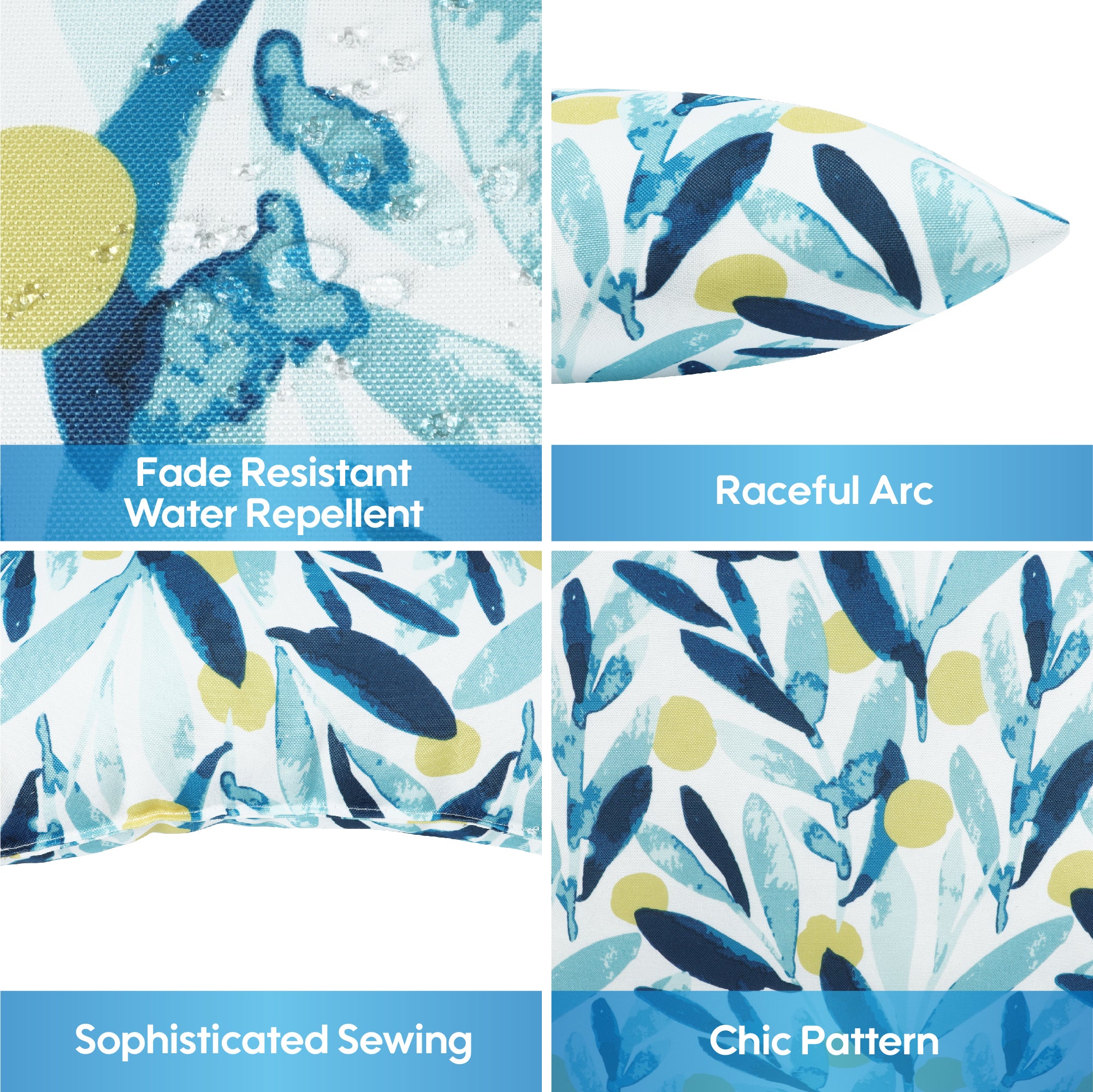 Lemon Outdoor Square Pillows, Set of 2