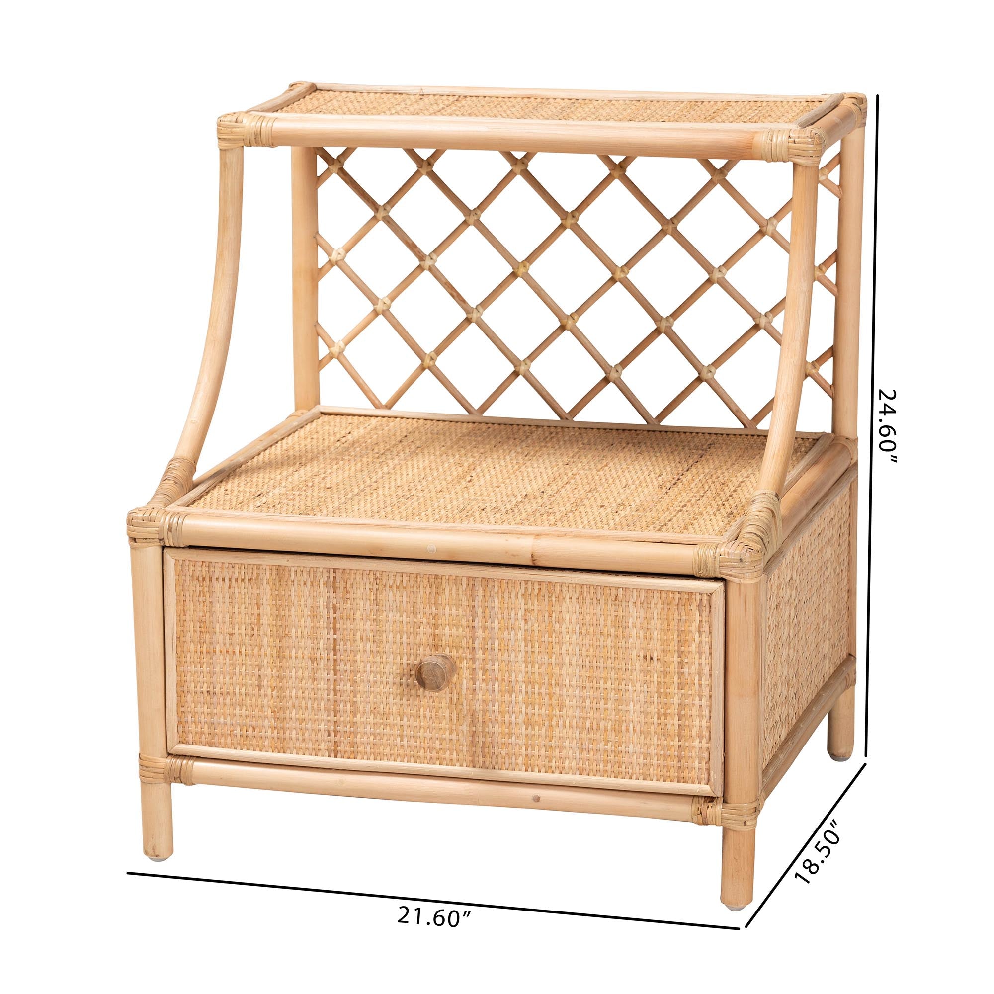 Raja Rattan 1-Drawer Nightstand