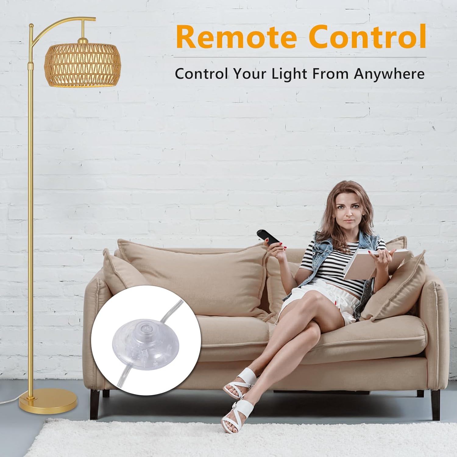 Ataraxis Floor Lamp with 3 Color Temperatures and Double Drum Shade