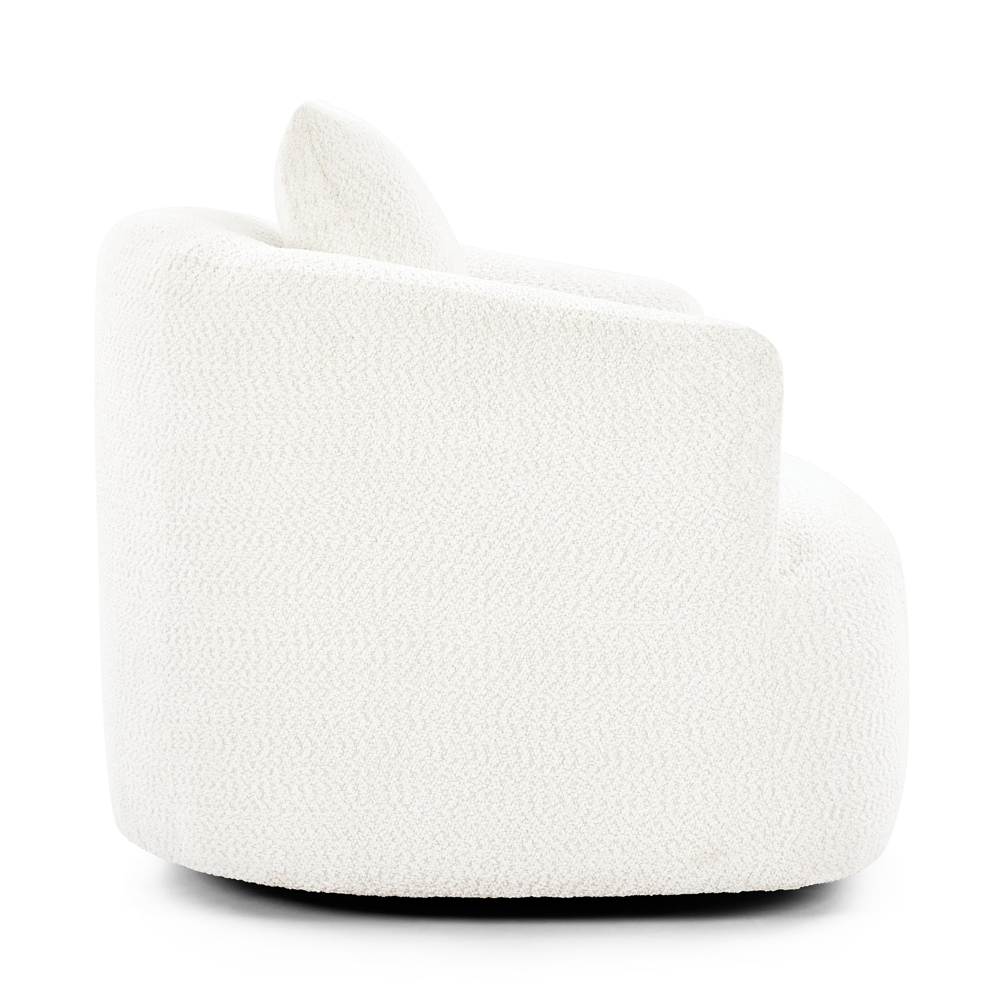 360° Swivel Barrel Chenille Upholstered Accent Chair with Throw Pillow