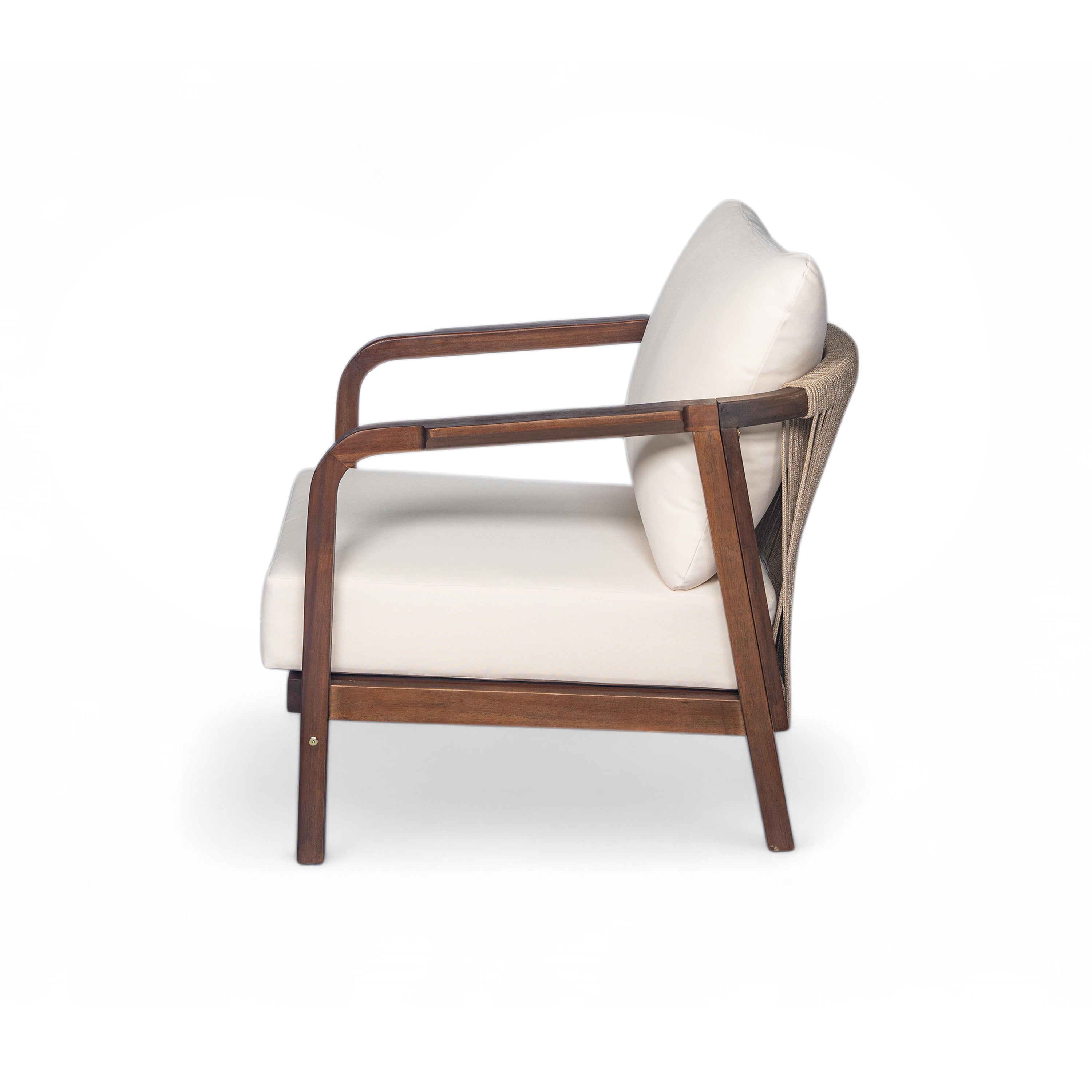Calder Outdoor Lounge Chair with Woven Backrest