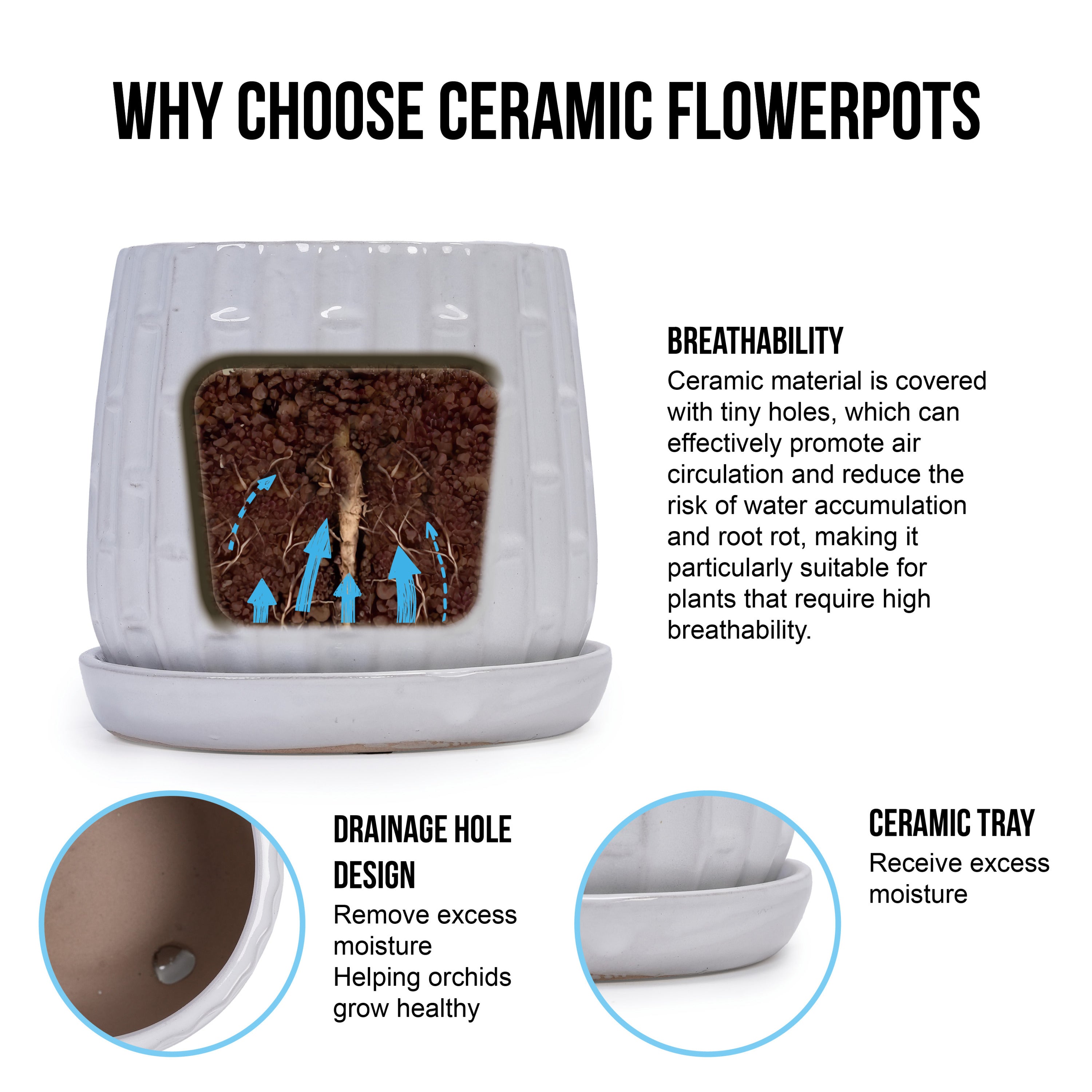 Vale Handmade Ceramic Planter, Set of 2