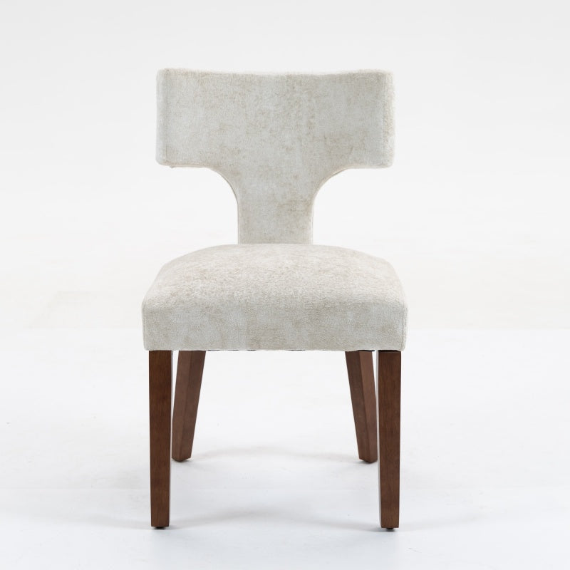 Upholstered T-Back Dining Chairs, Set of 2