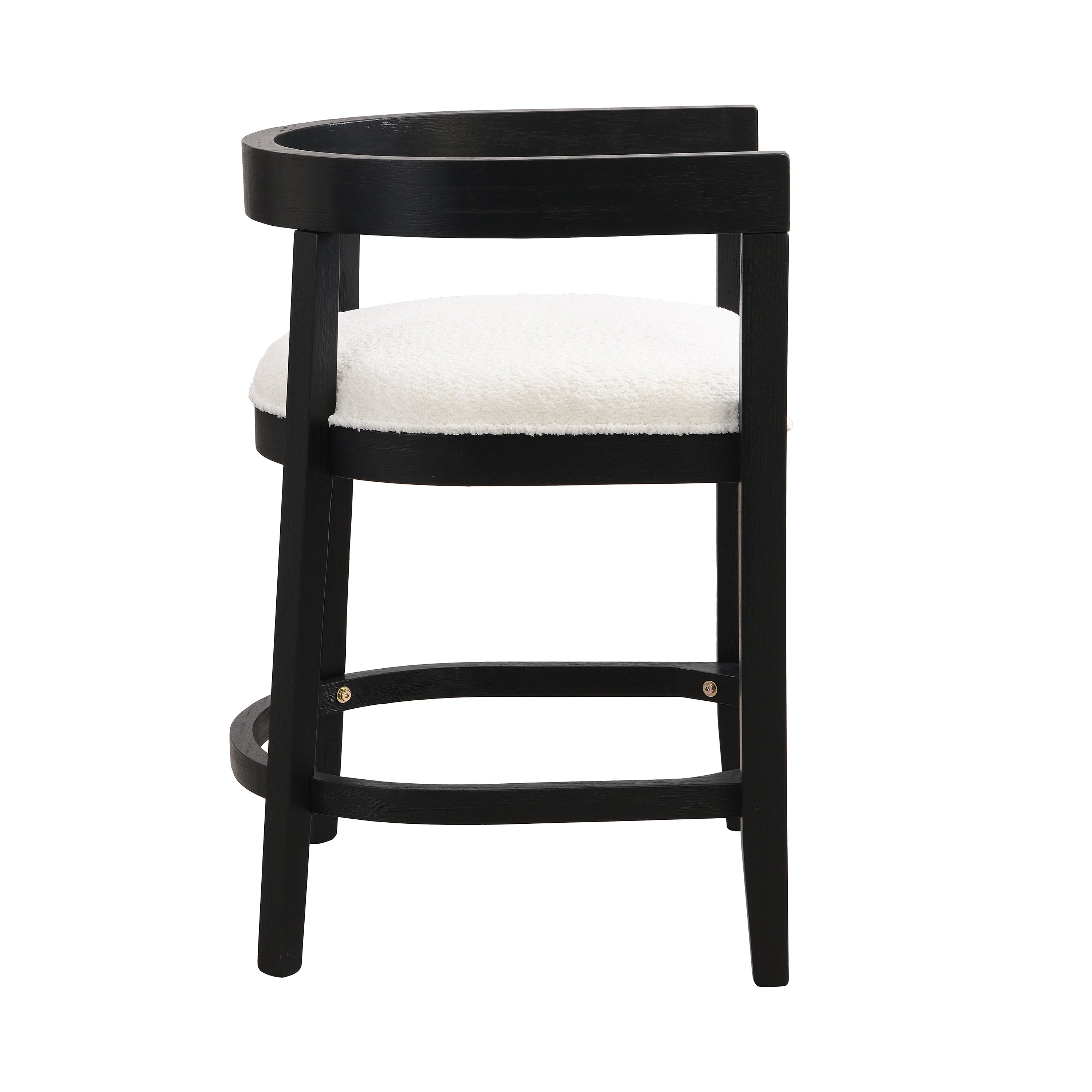 Modern Rubberwood Counter Stool Set with Upholstered Seats
