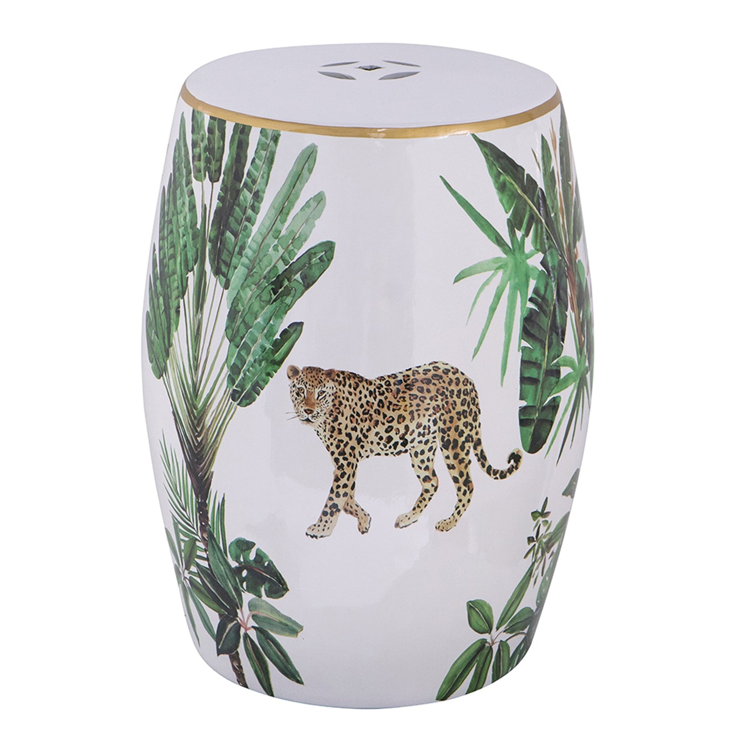 Jungle Ceramic Accent Garden Stool