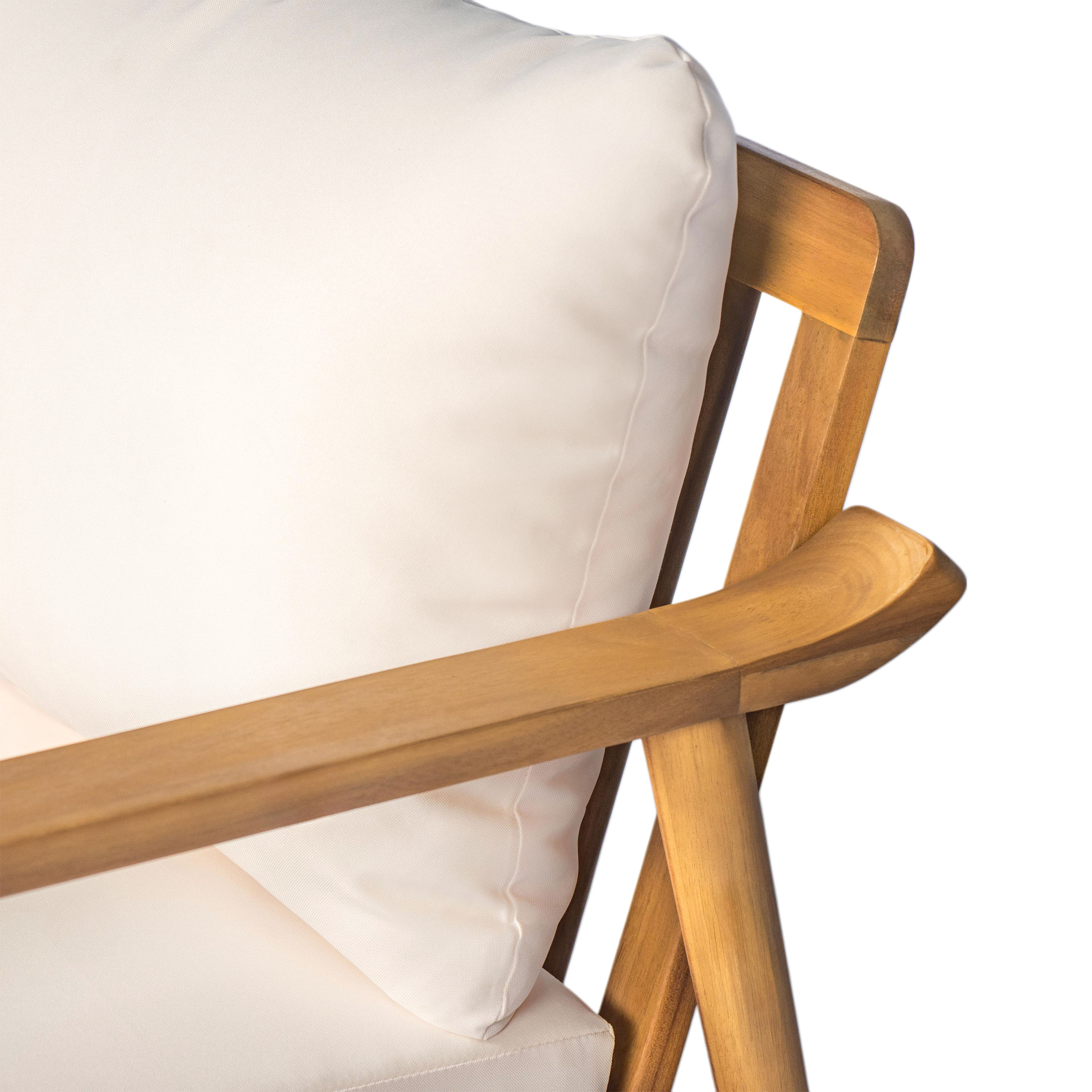 Mid-Century Modern Outdoor Lounge Chair with Cushions