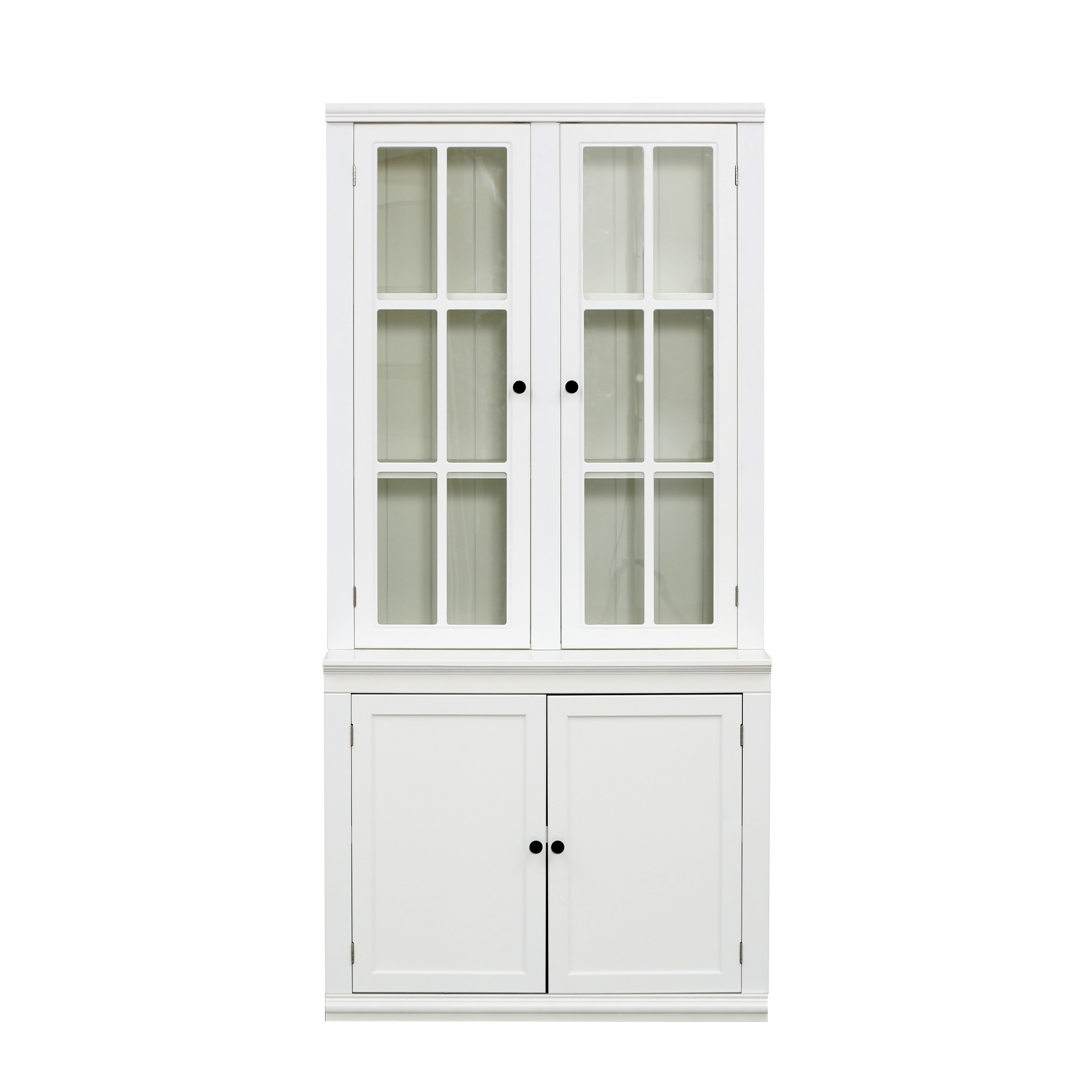 Classic Hutch Cabinet with Double Glass Doors