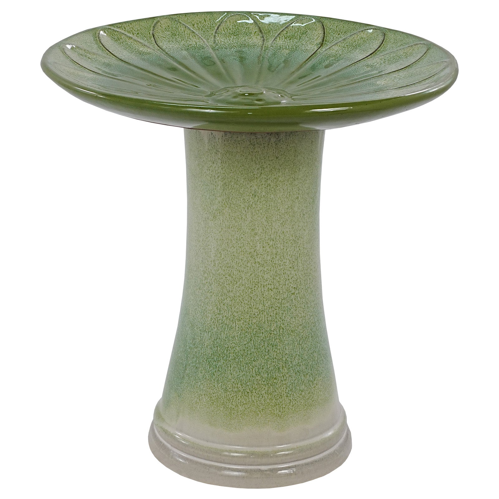 Handmade Green Gradient Glaze Ceramic Bird Bath
