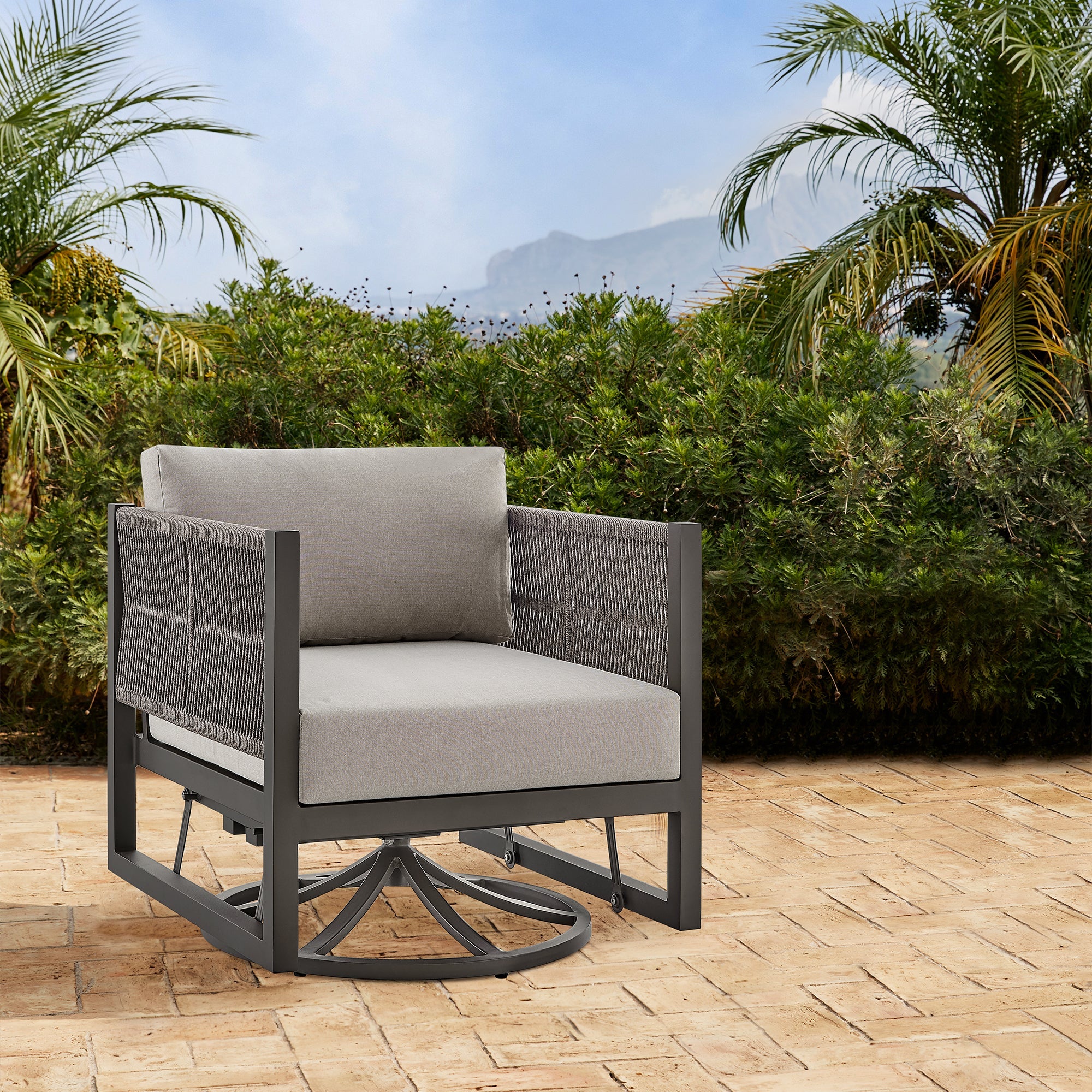 Mareike Outdoor Patio Swivel Glider Lounge Chair