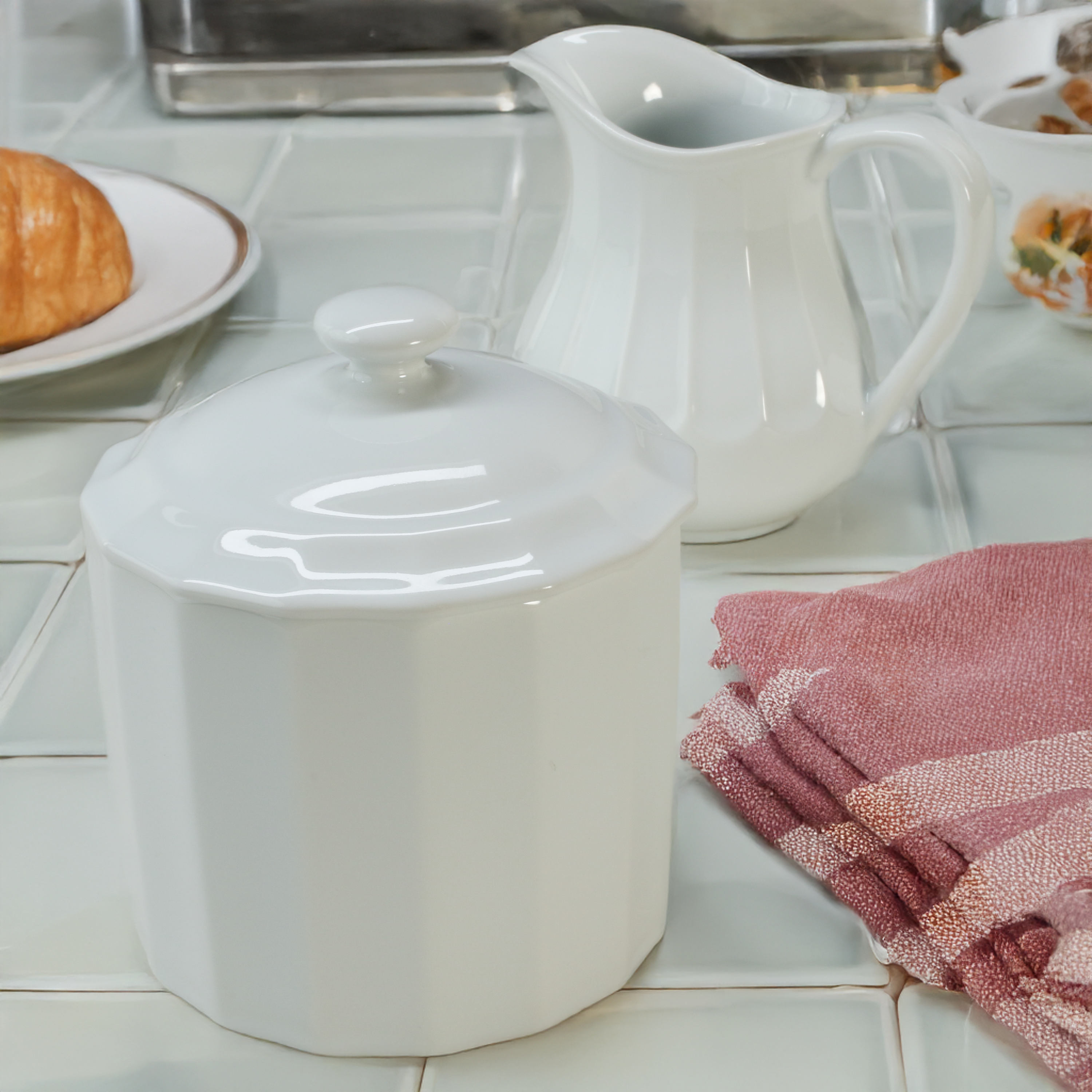 Panel Sugar And Creamer Set