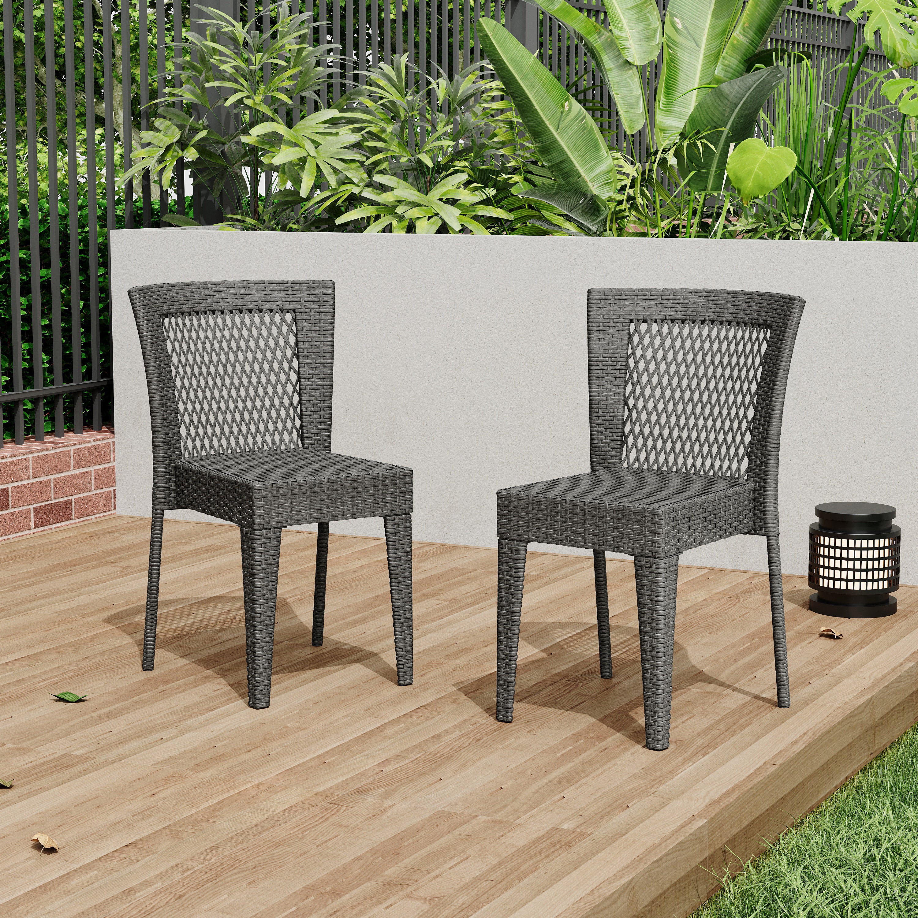 Farley Stacking Outdoor Dining Chairs, Set of 2