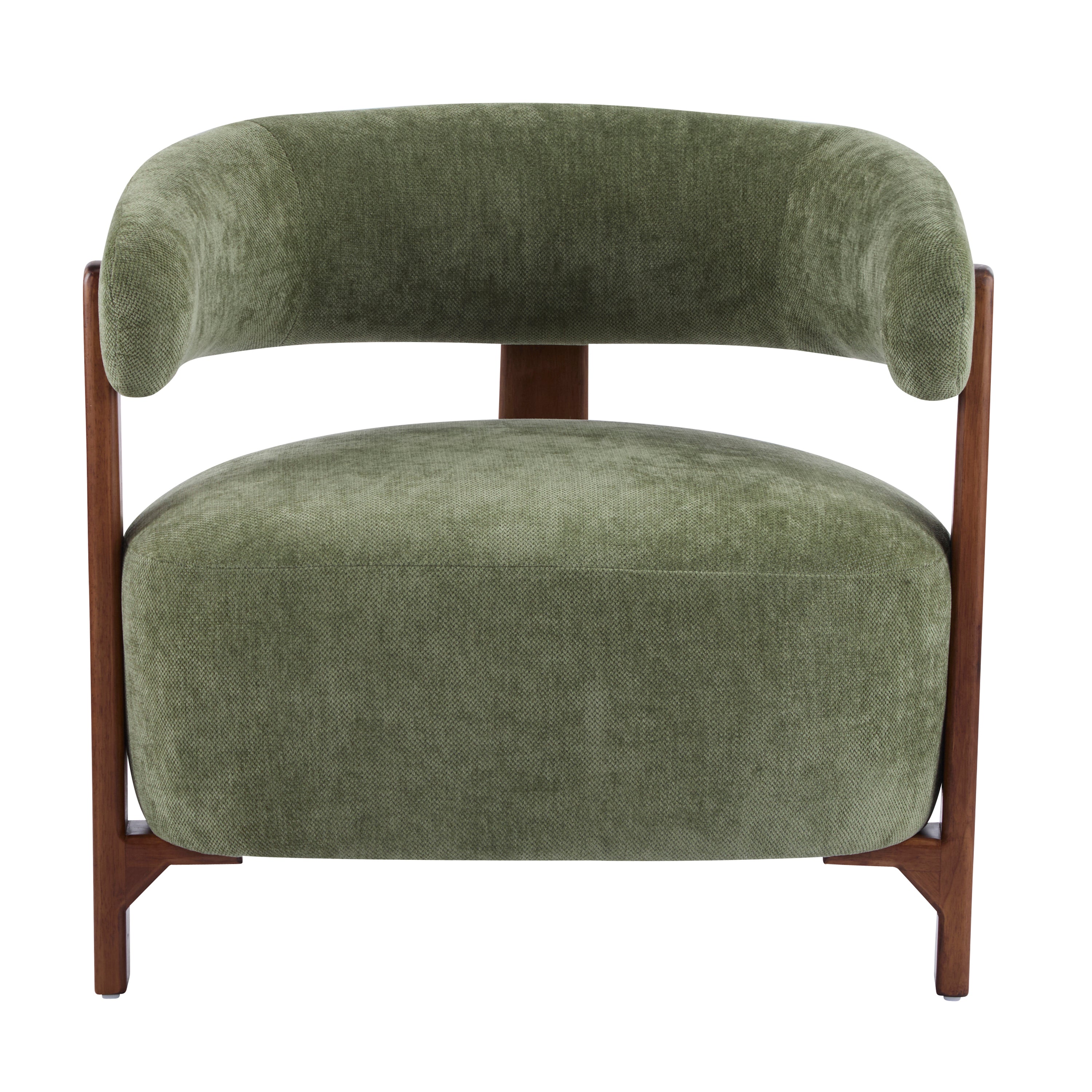 Modern Open-Back Accent Chair with Wooden Frame