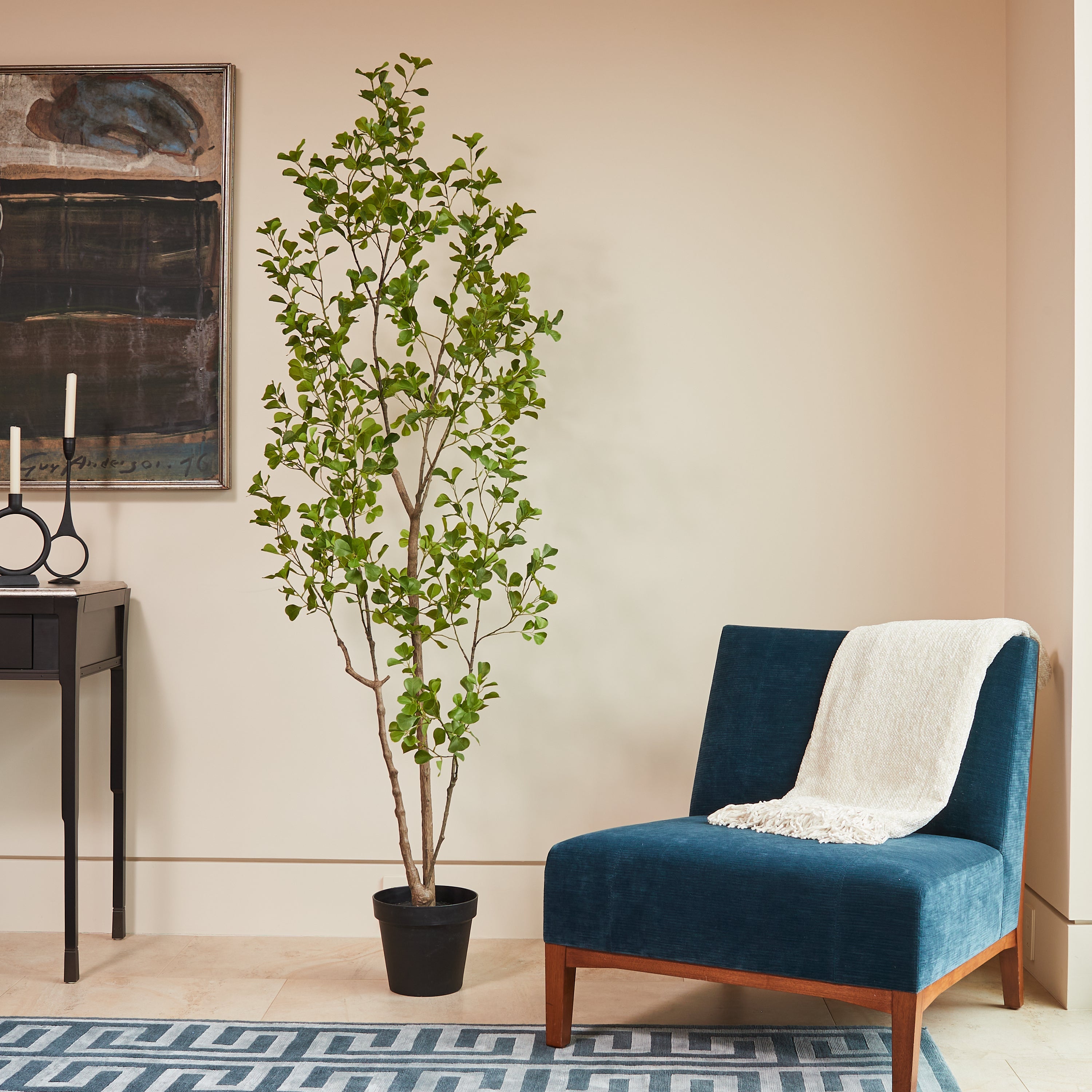 Faux Heart Leaf Ficus Tree, 7 ft
