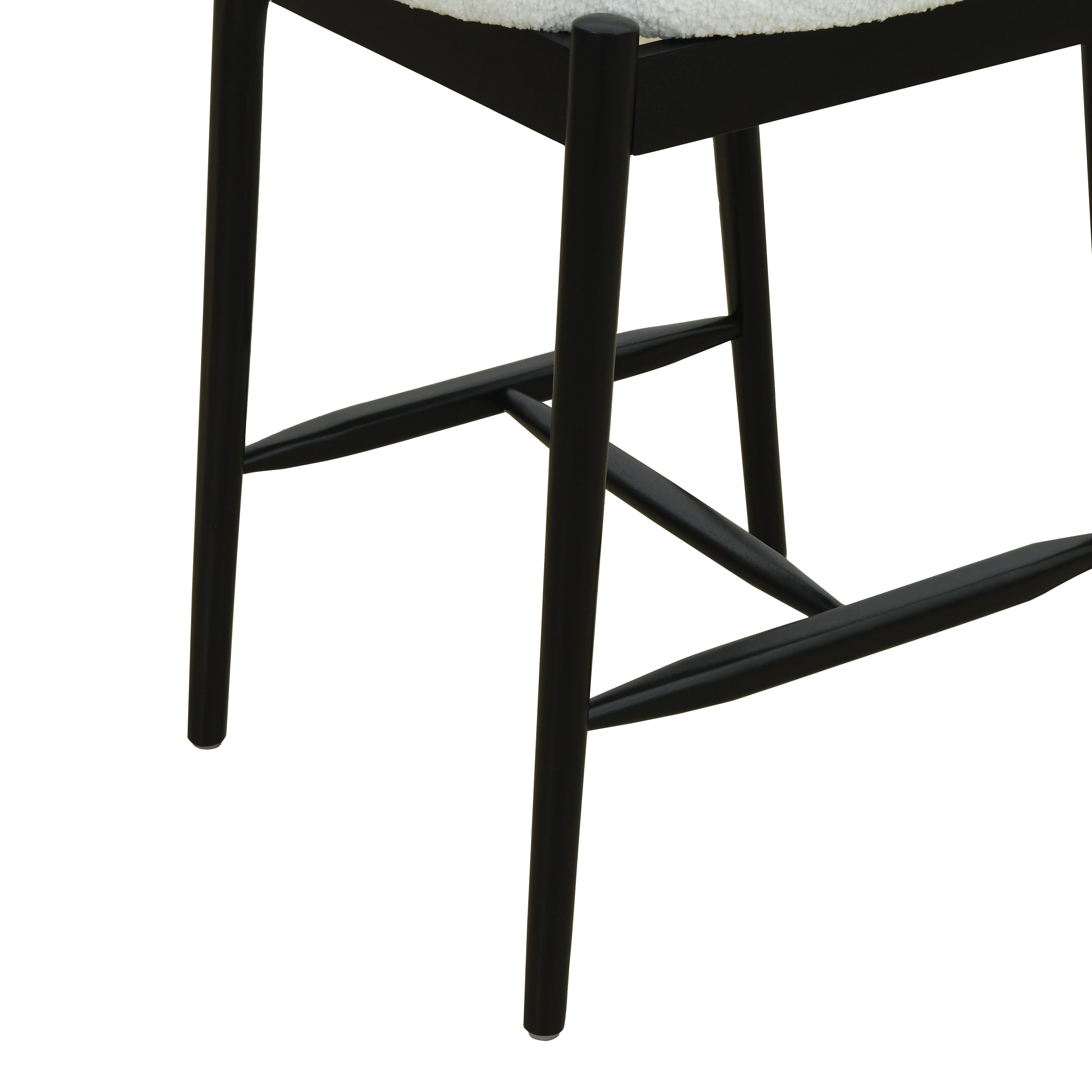 Harveston Mid Century Modern Boucle Upholstered Counter Stools, Set of 2