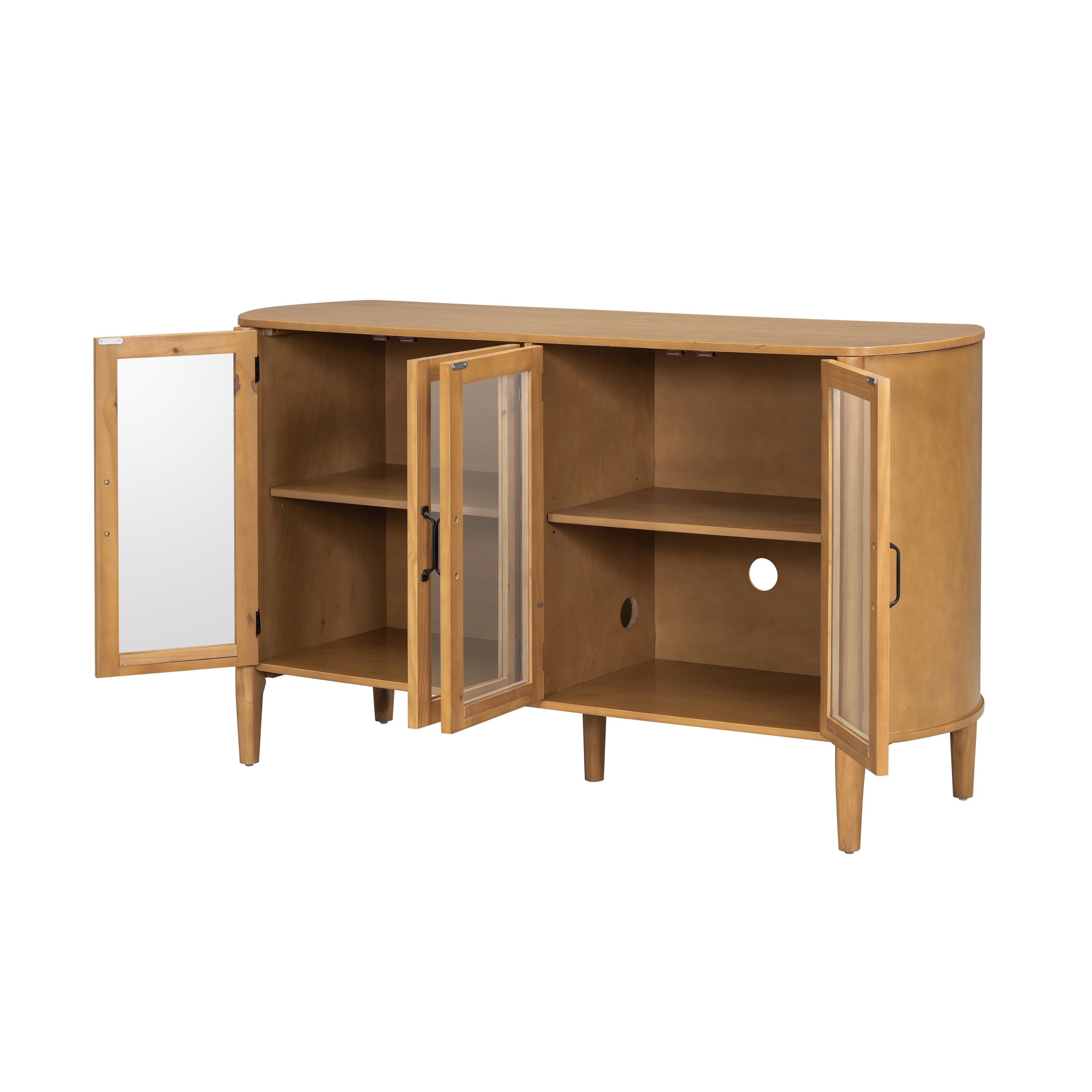 Rounded Storage Cabinet with Glass Doors