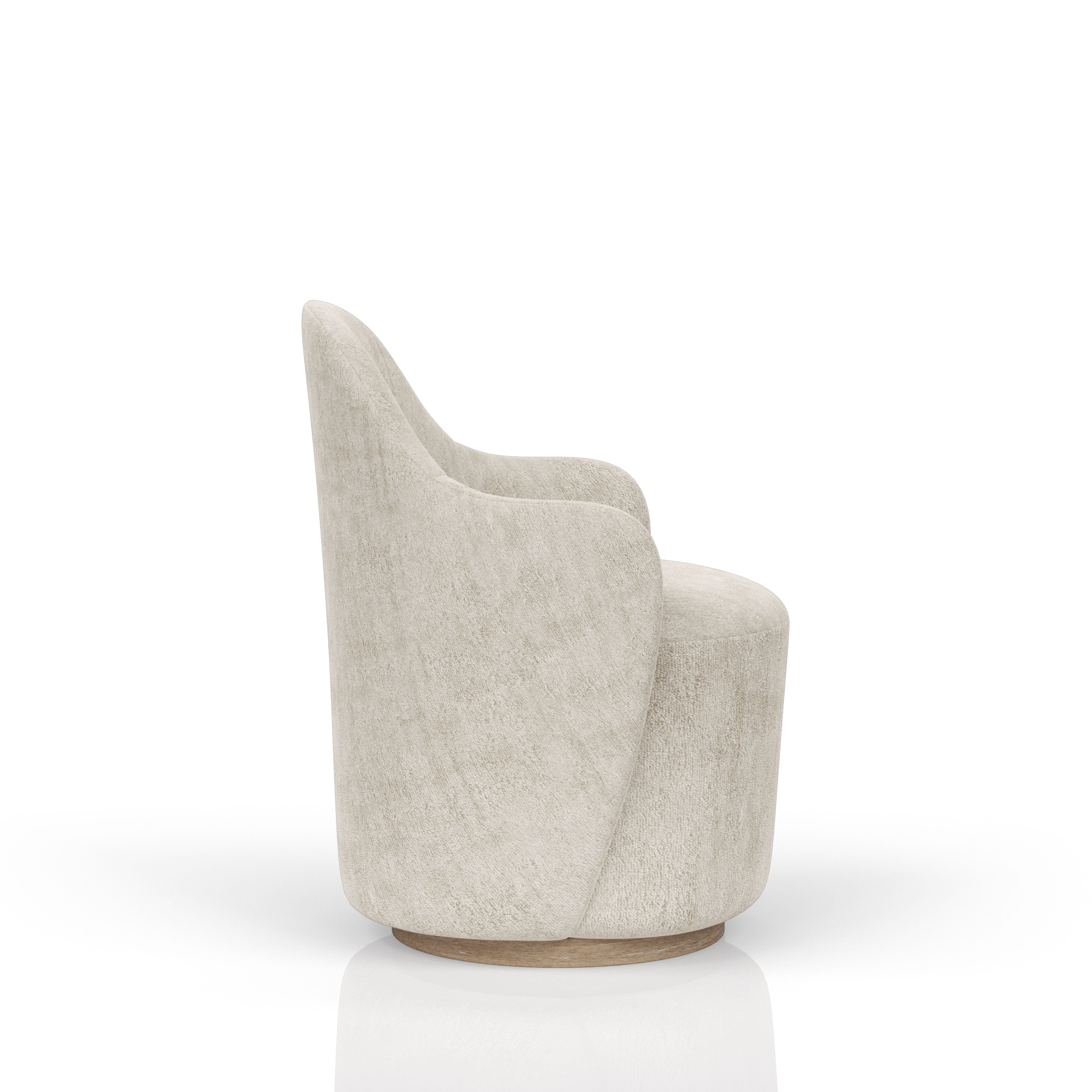 Cocoa and Ivory Swivel Barrel Chair
