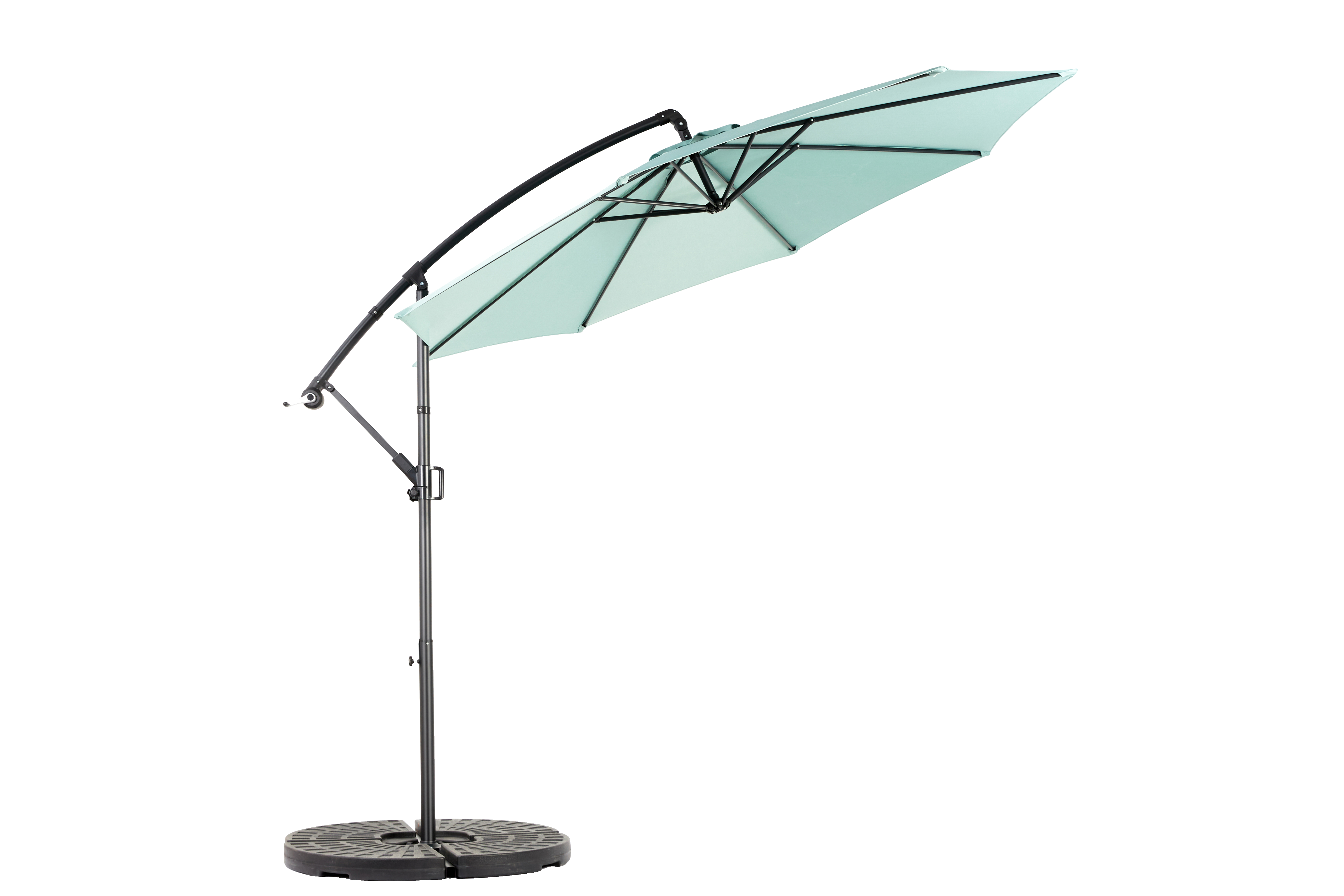 10' Offset Hanging Market Patio Umbrella w/Easy Tilt Adjustment, Base Not Included