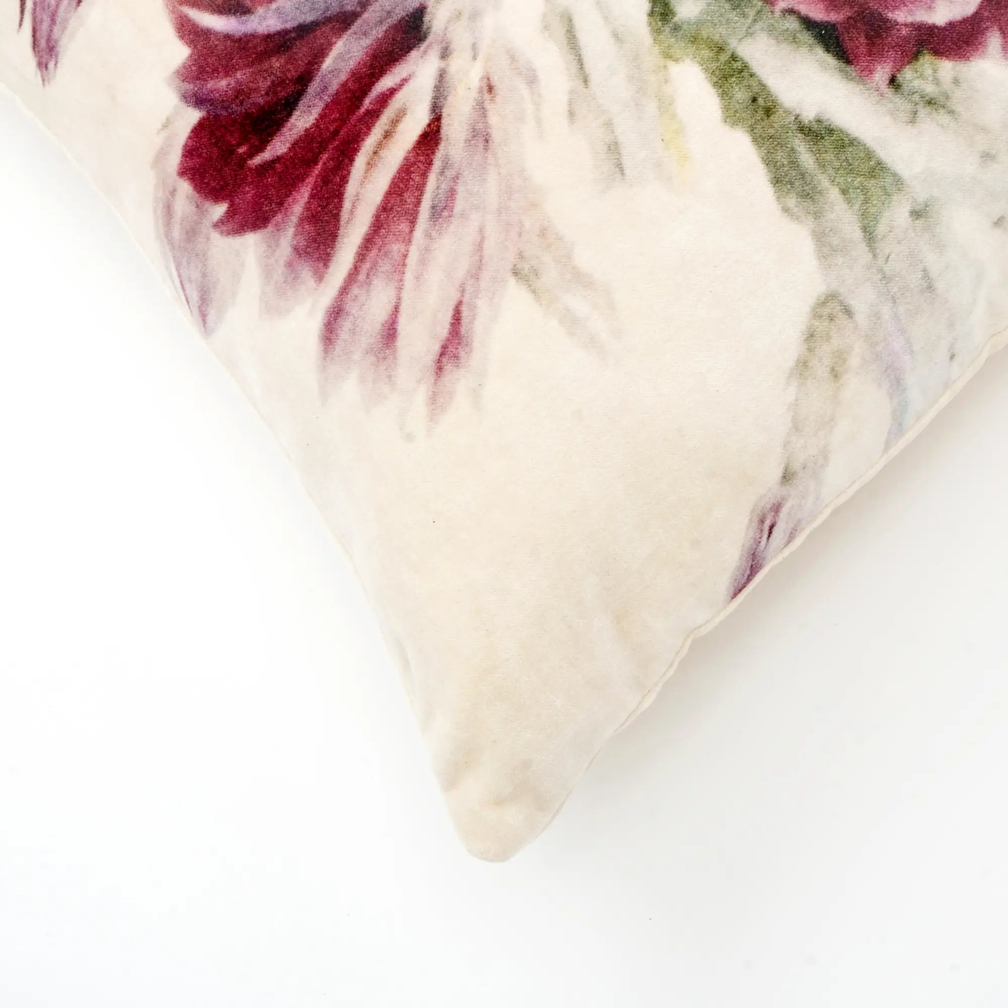 Cotton Velvet Flower Printed Pillow