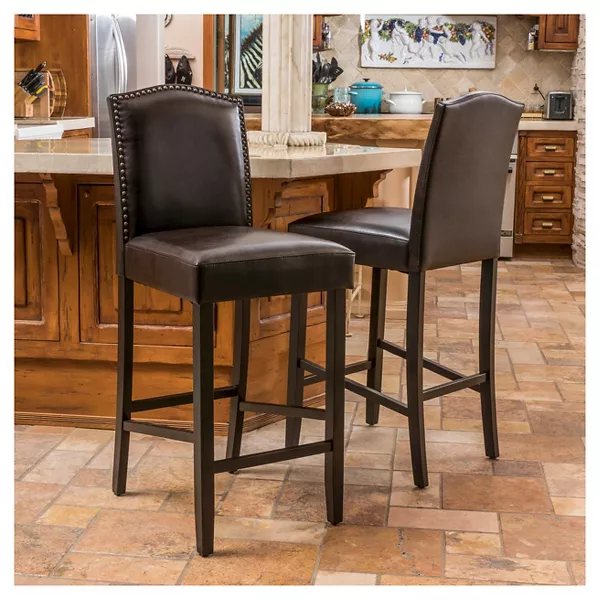 Upholstered Counter Stools with Rubberwood Legs