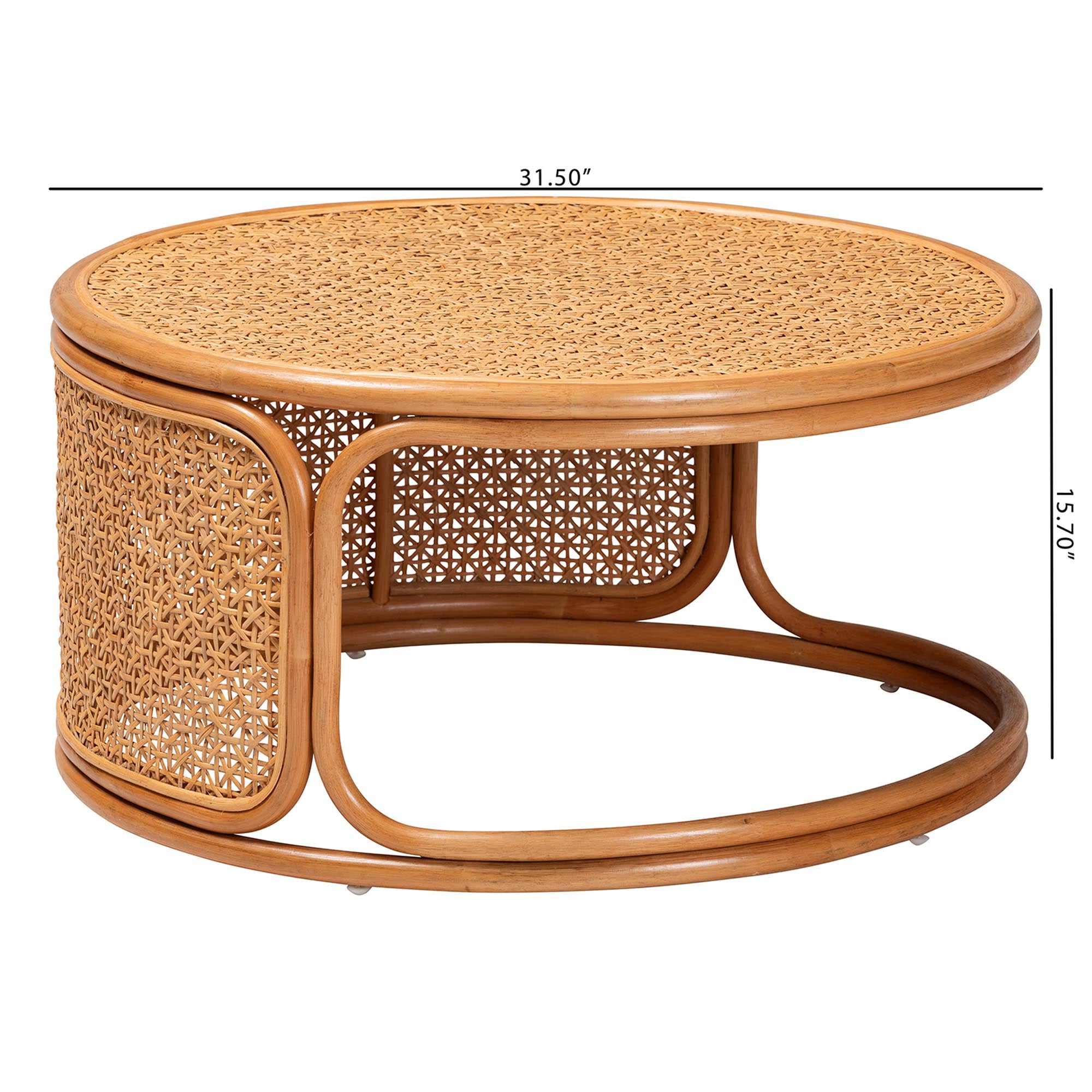 Phyllis Rattan Coffee Table