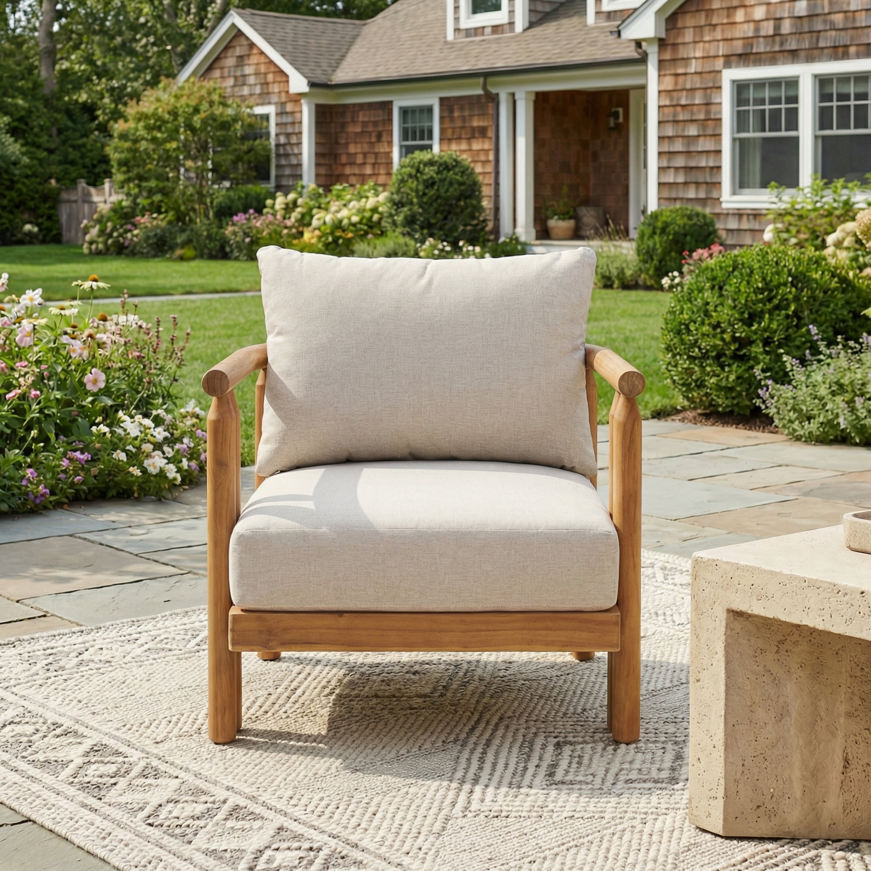 Cove Outdoor Acacia Wood Club Chair