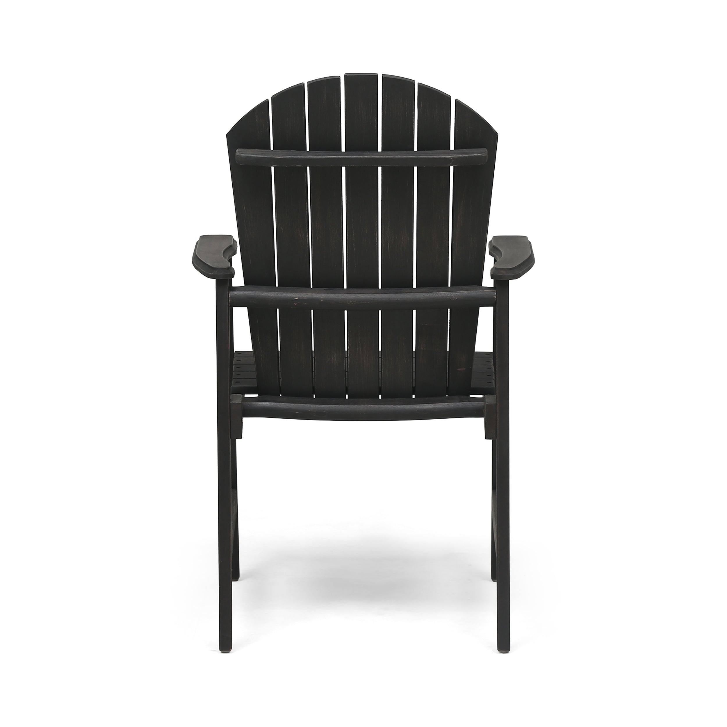 Outdoor Weather Resistant Acacia Wood Adirondack Dining Chairs, Set of 2