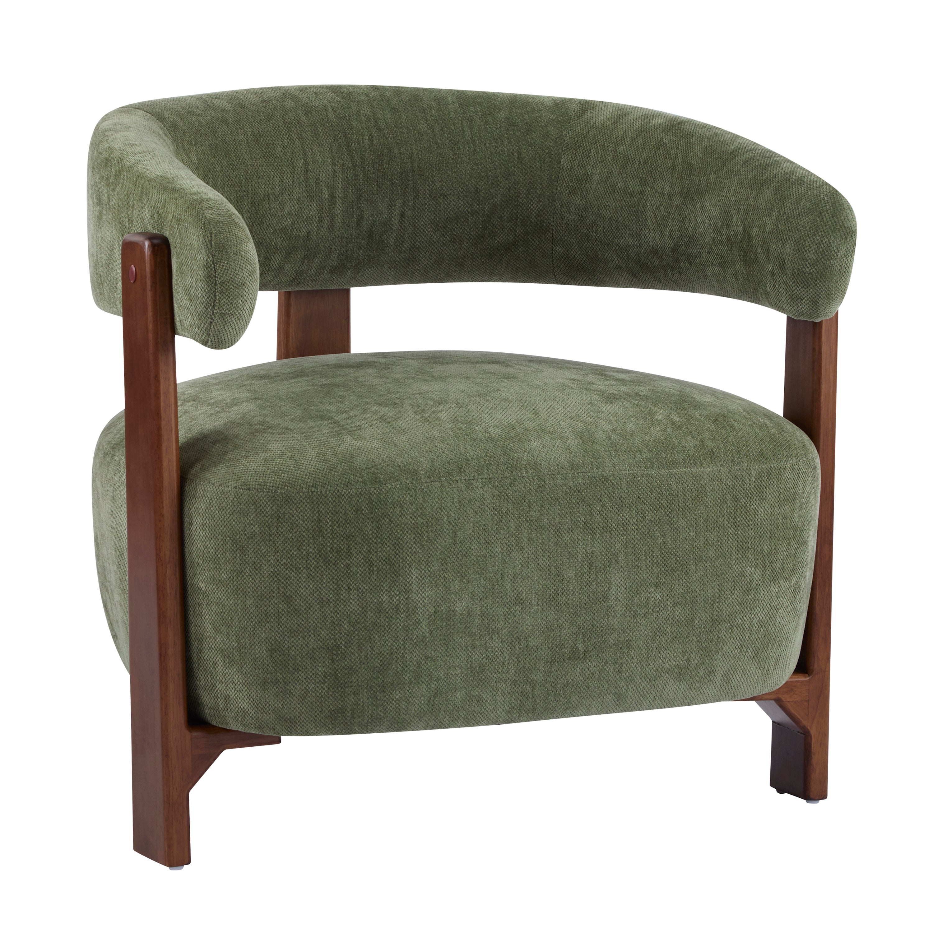 Modern Open-Back Accent Chair with Wooden Frame