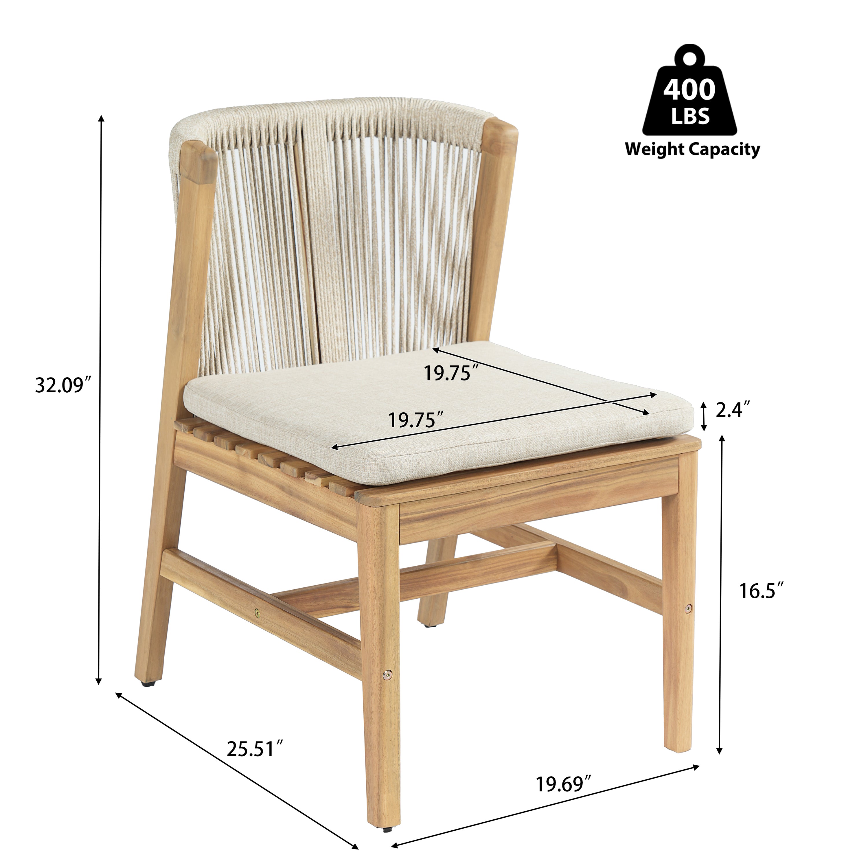 Louie Outdoor Dining Chairs, Set of 2