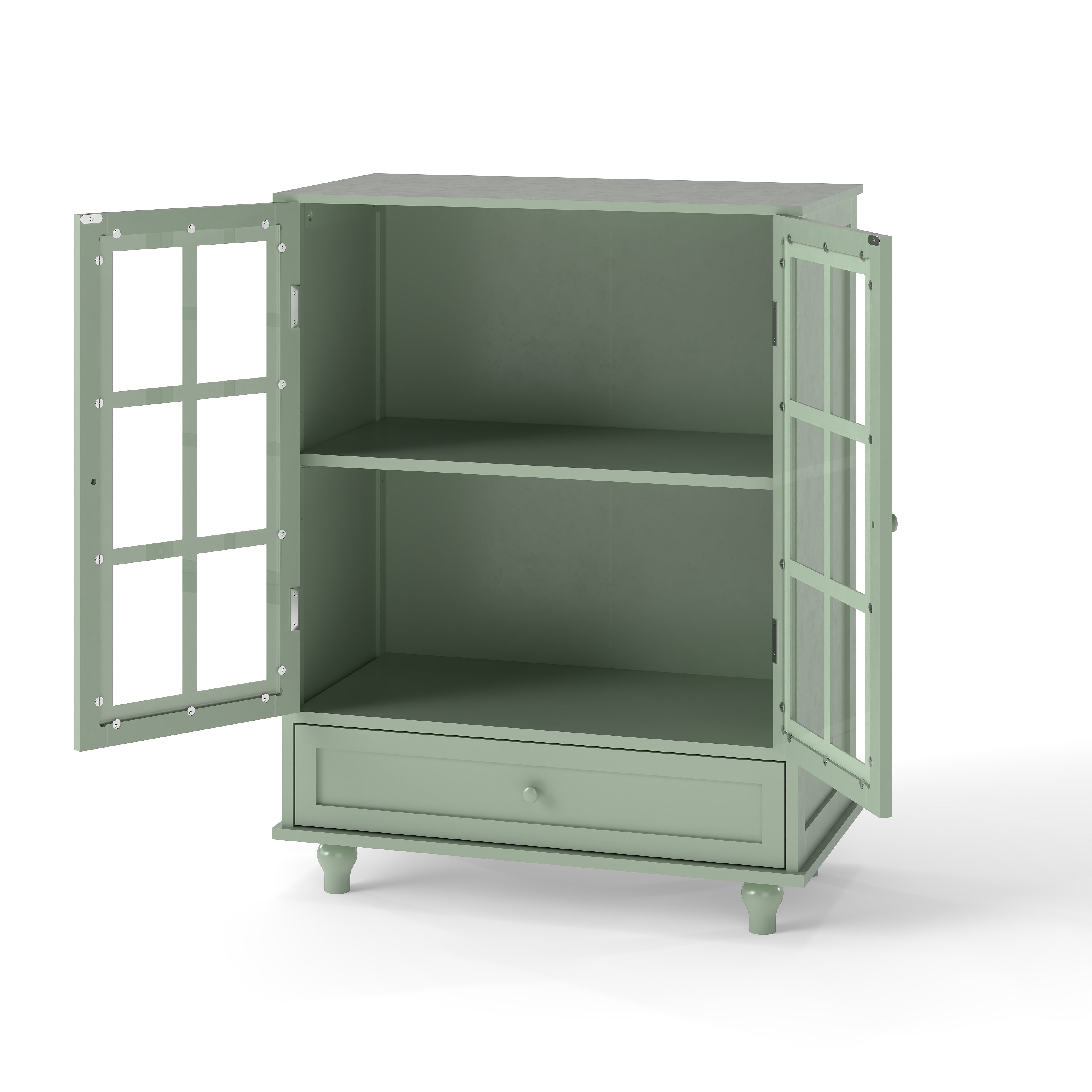 Double Glass Door Accent Cabinet