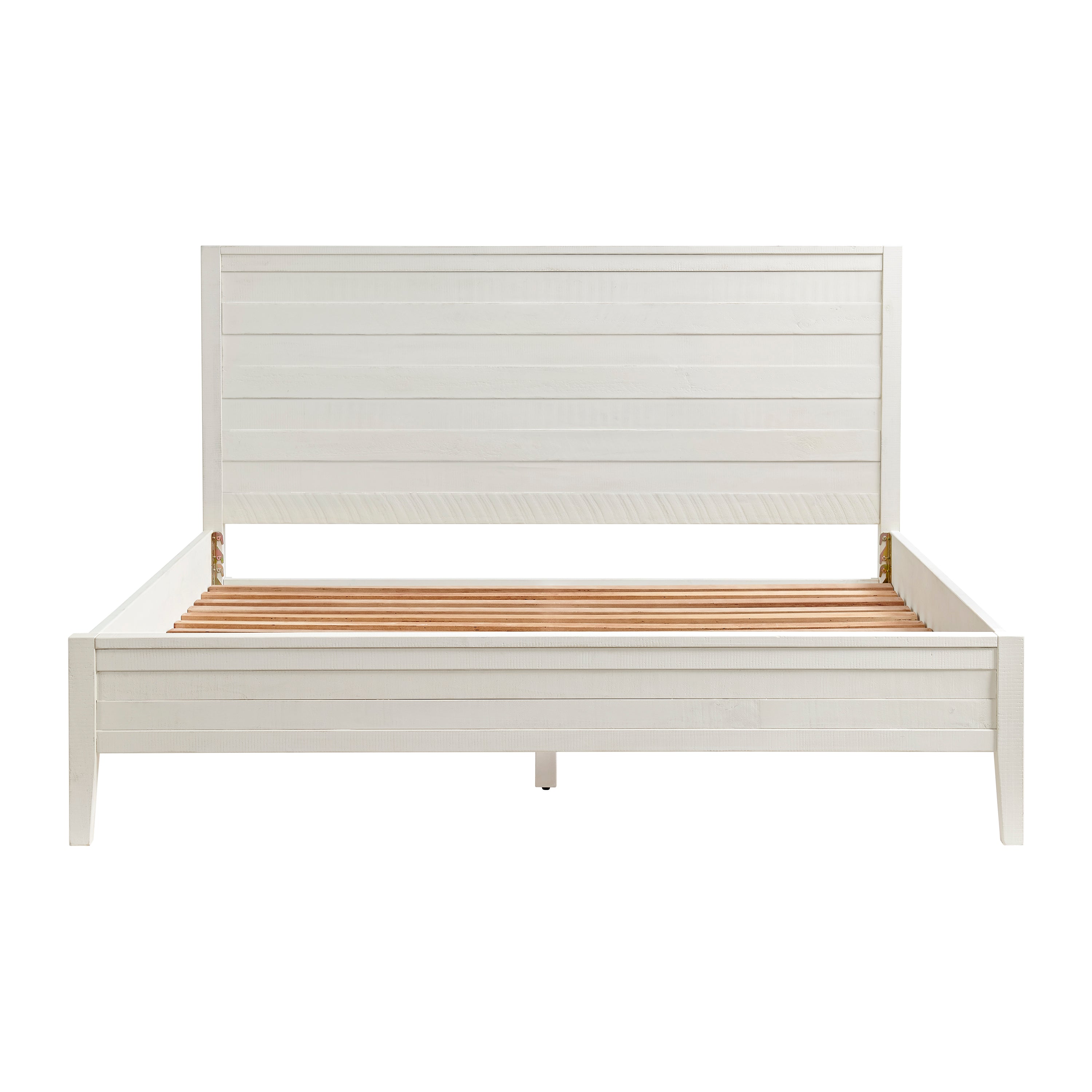 Arden 4-Piece Wood Bedroom Set with Bed, 2-Drawer Nightstand with open shelf, 5-Drawer Chest, 6-Drawer Dresser