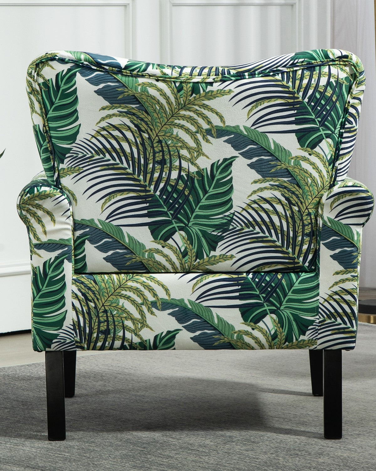 Palm Pattern  Wingback Accent Chair