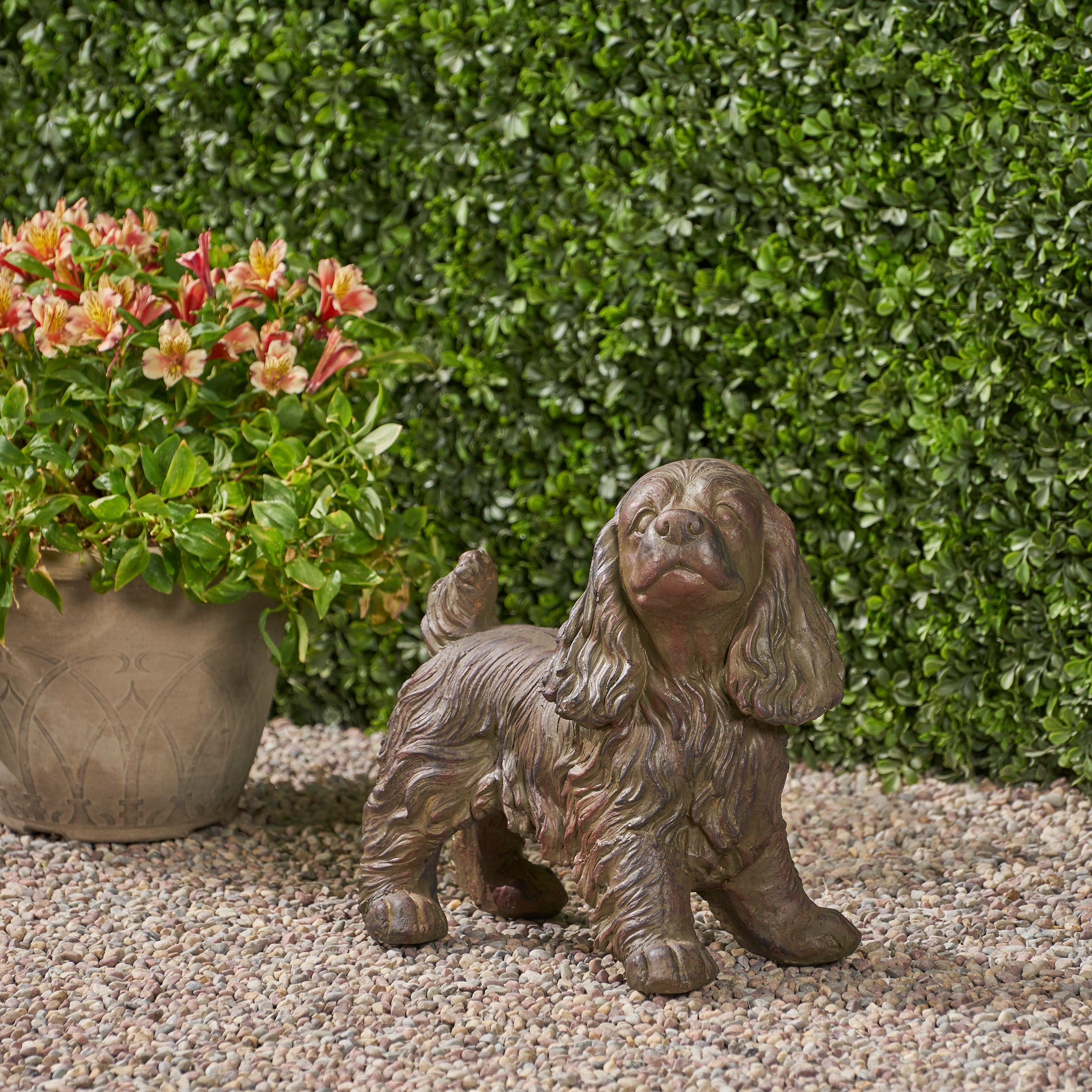 Outdoor Cocker Spaniel Dog Garden Statue