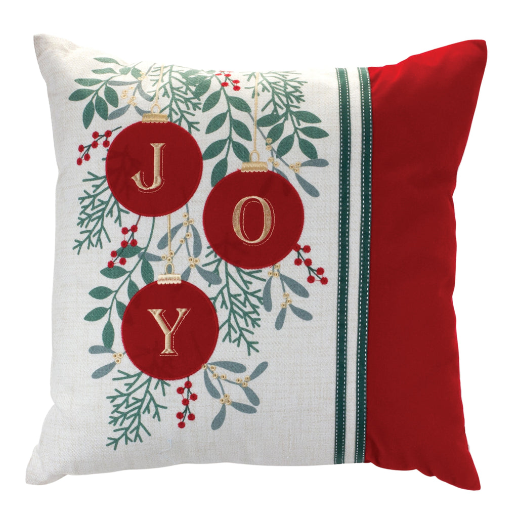 Joy Ornaments Throw Pillow 17"