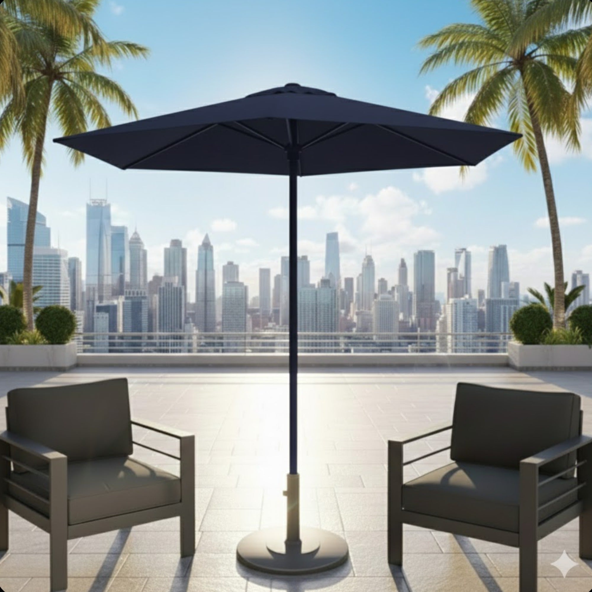 7.5 Feet Market Umbrella with Crank Lift & Tilt, Base Not Included