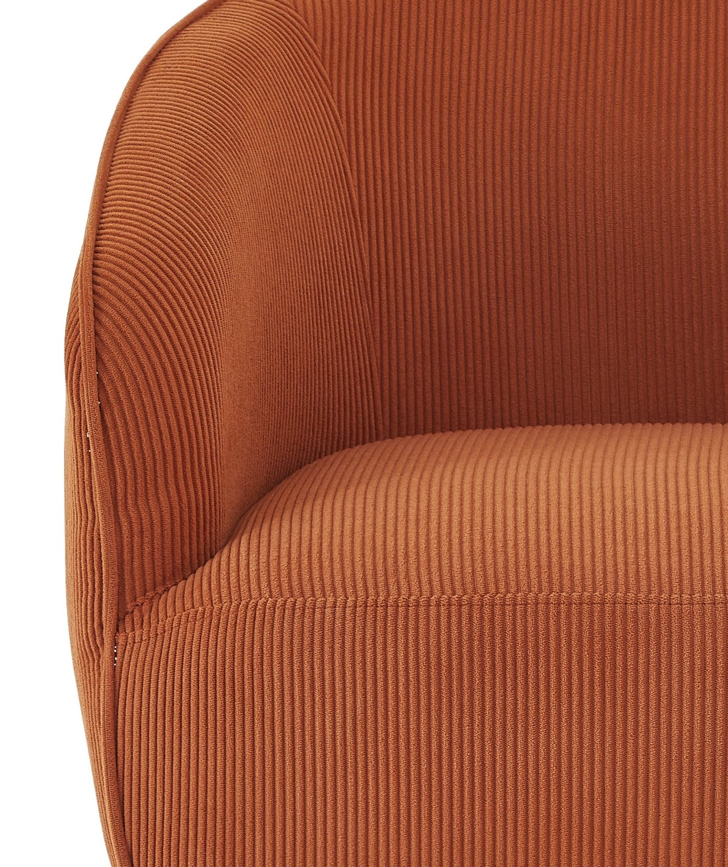 Corduroy Accent Chair with Gold Metal Legs, Modern Upholstered Armchair, Comfy Barrel Chair for Living Room Bedroom