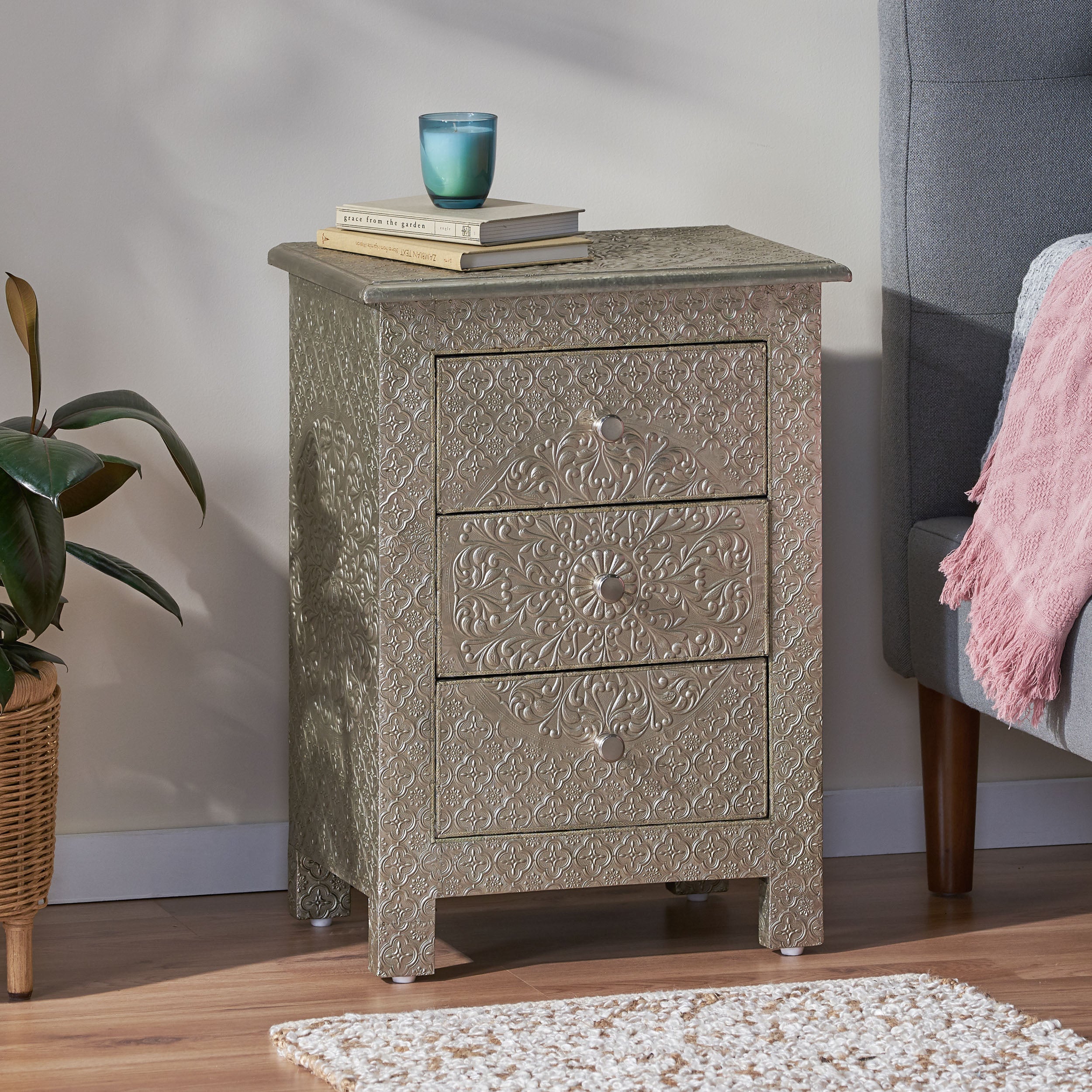 Iron Clad Metal Fitted Nightstand