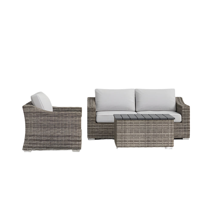 Laguna Sol Stylish Rattan Wicker Fully Assembled 3-Person Outdoor Seating Set