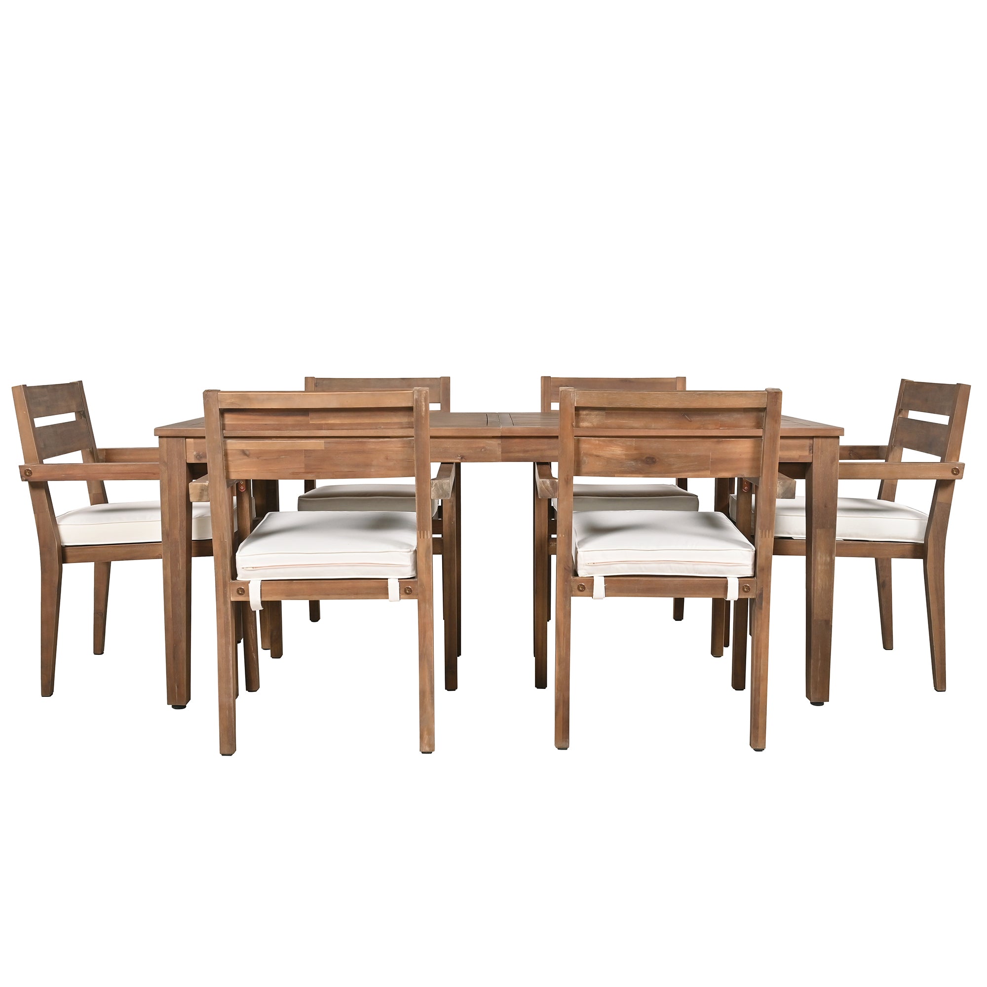 Acacia Wood Outdoor Dining Set with Table And 6 Chairs