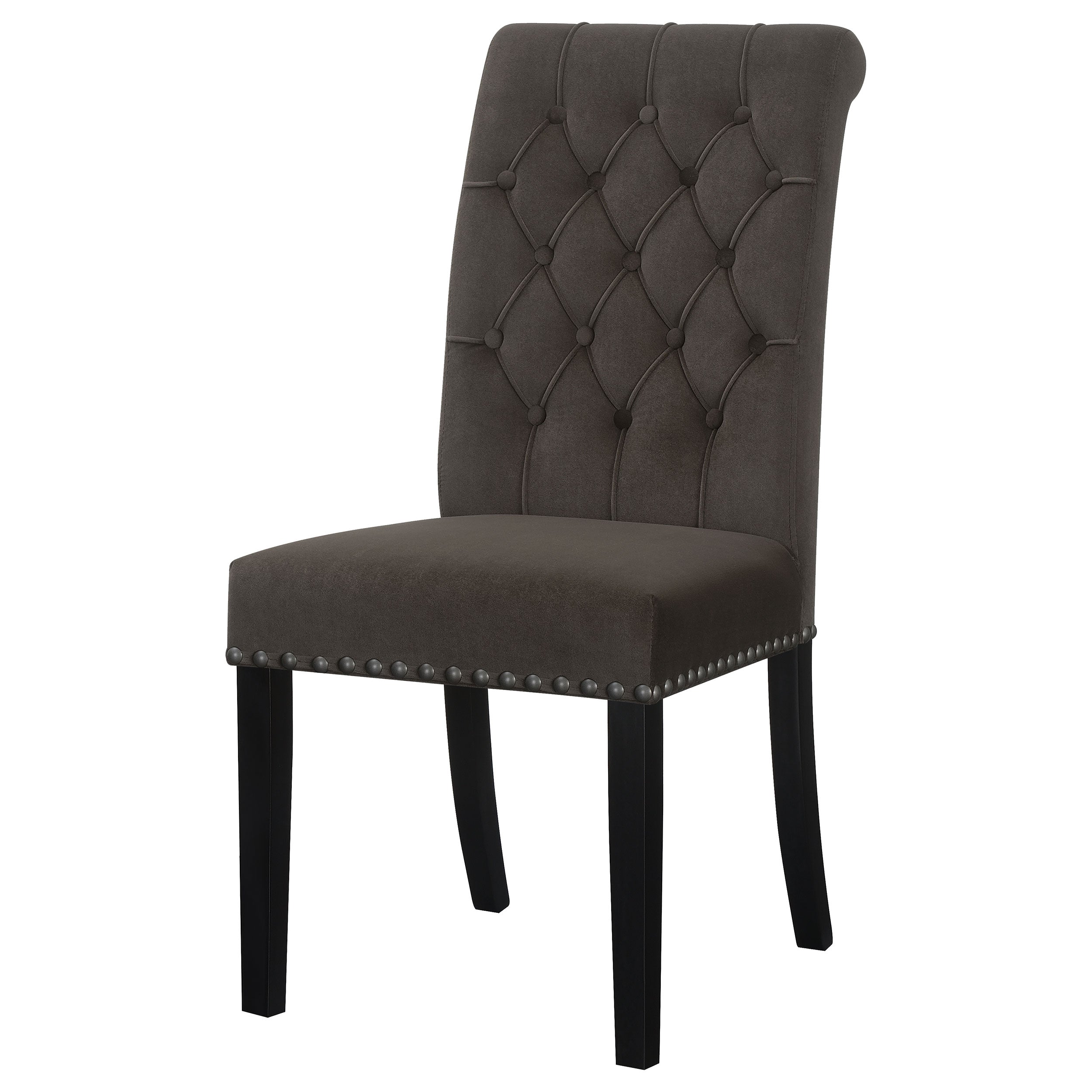 Button-Tufted High Back Dining Chairs, Set of 2