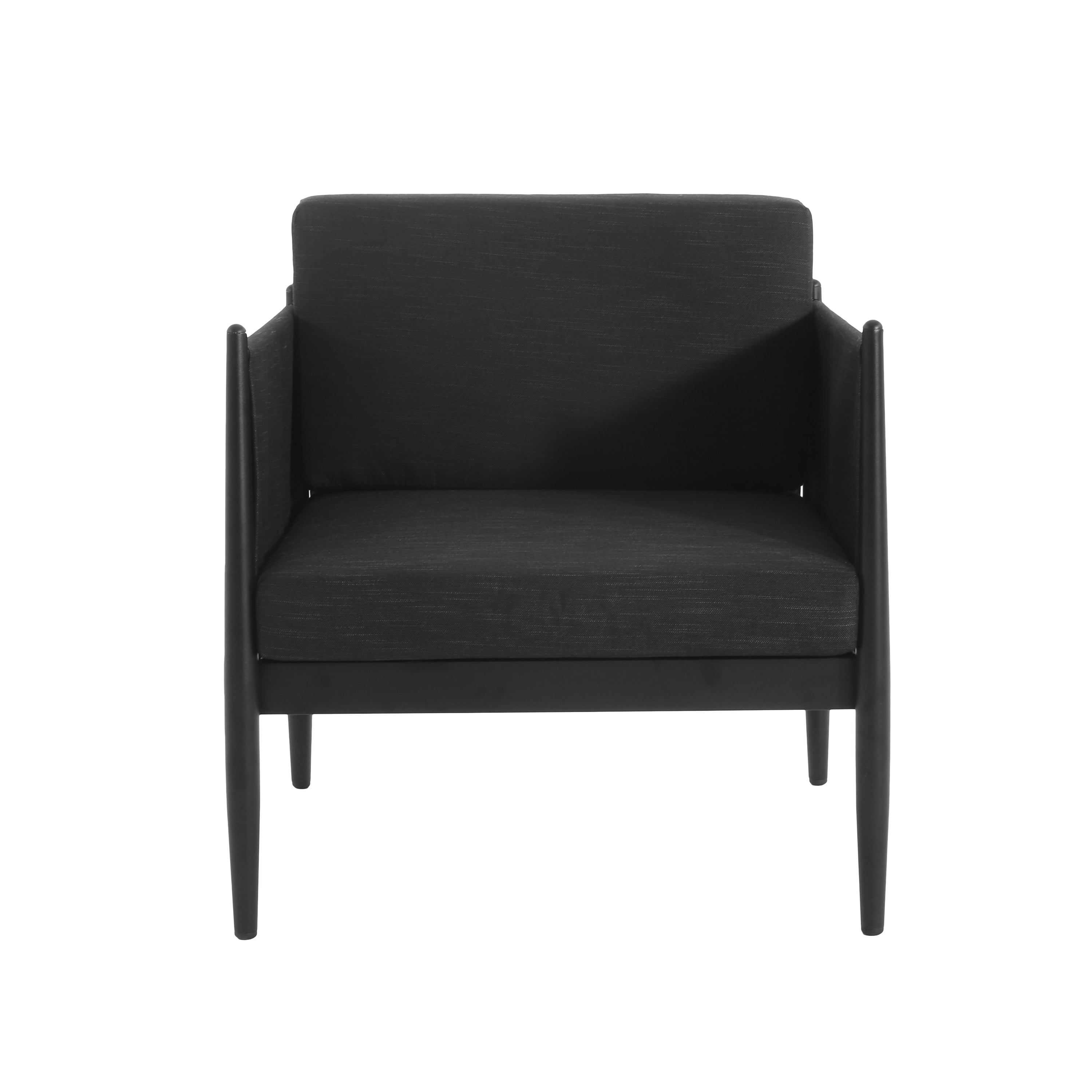Outdoor Club Chair with Tapered Legs and Back Cushion