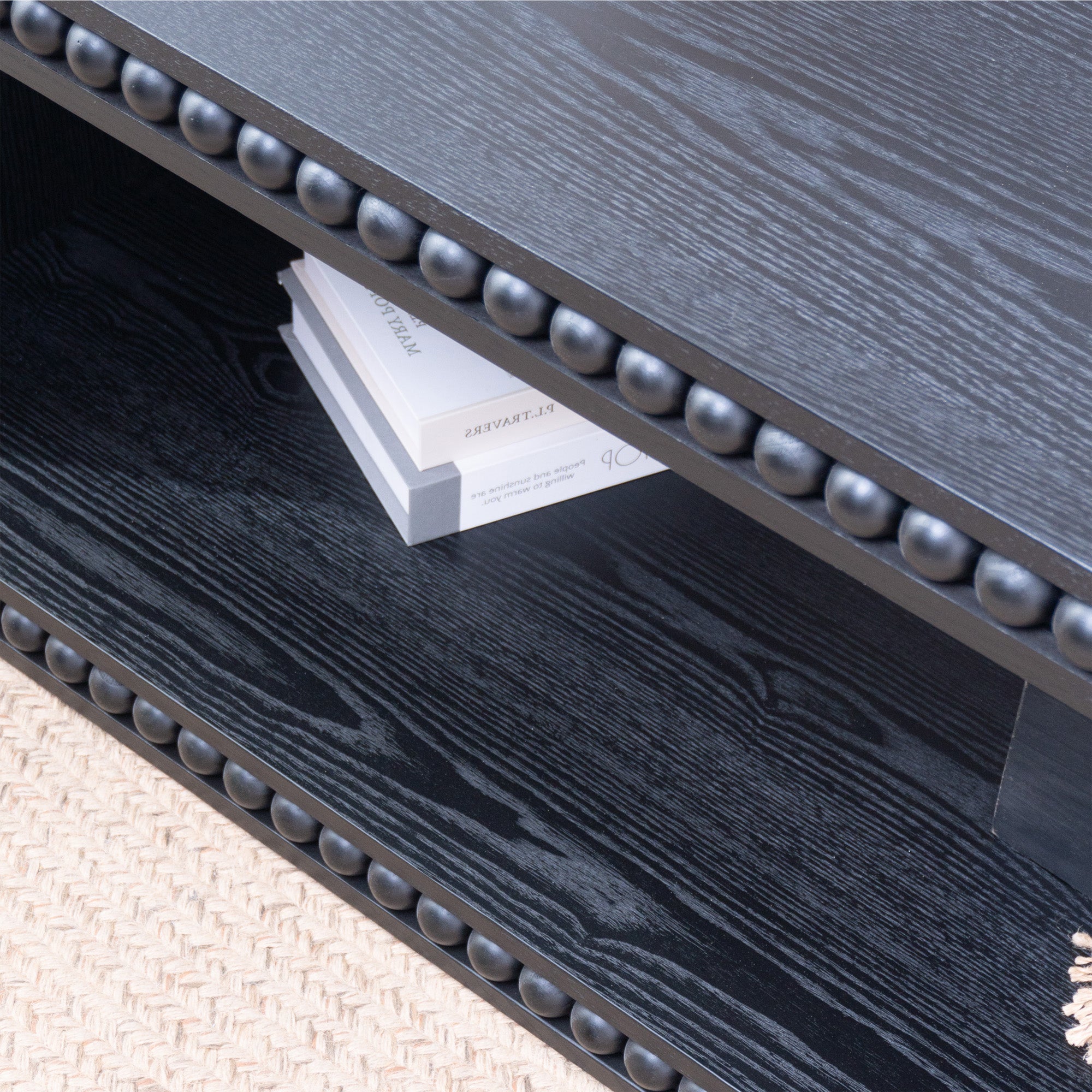 Beaded Edge Open Storage Coffee Table