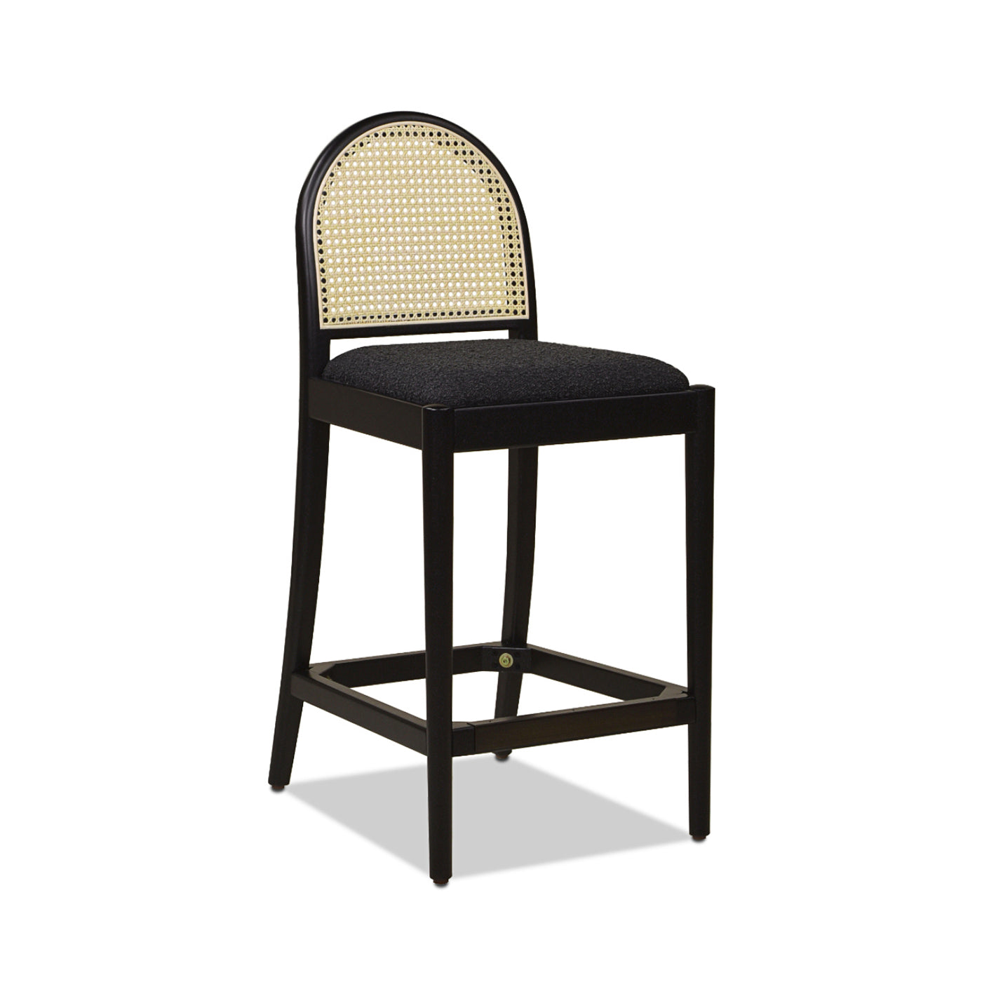 Arlin Upholstered Stool with Curved Back and Footrest, Set of 2