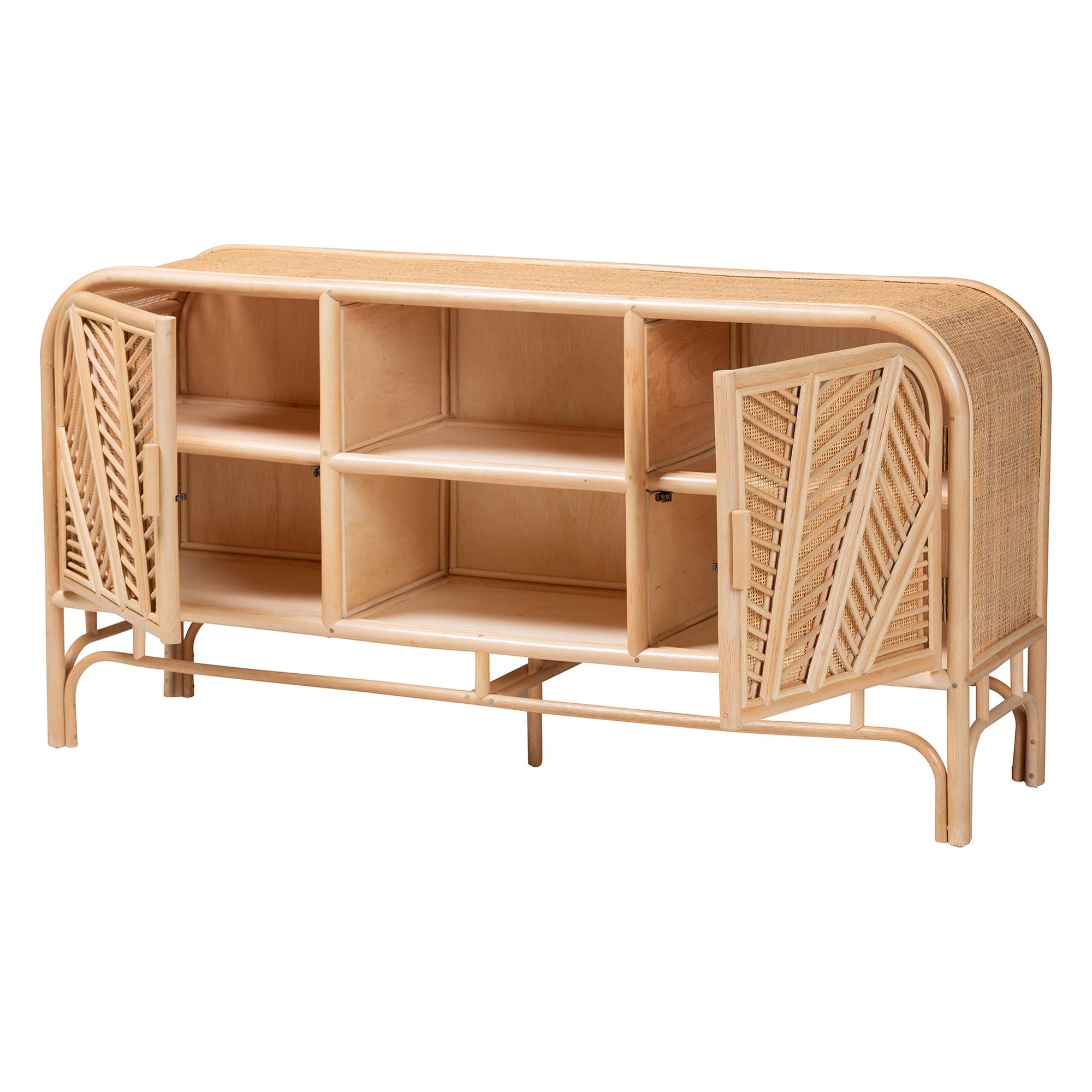 Bohemian Natural Rattan 2-Door Storage Cabinet