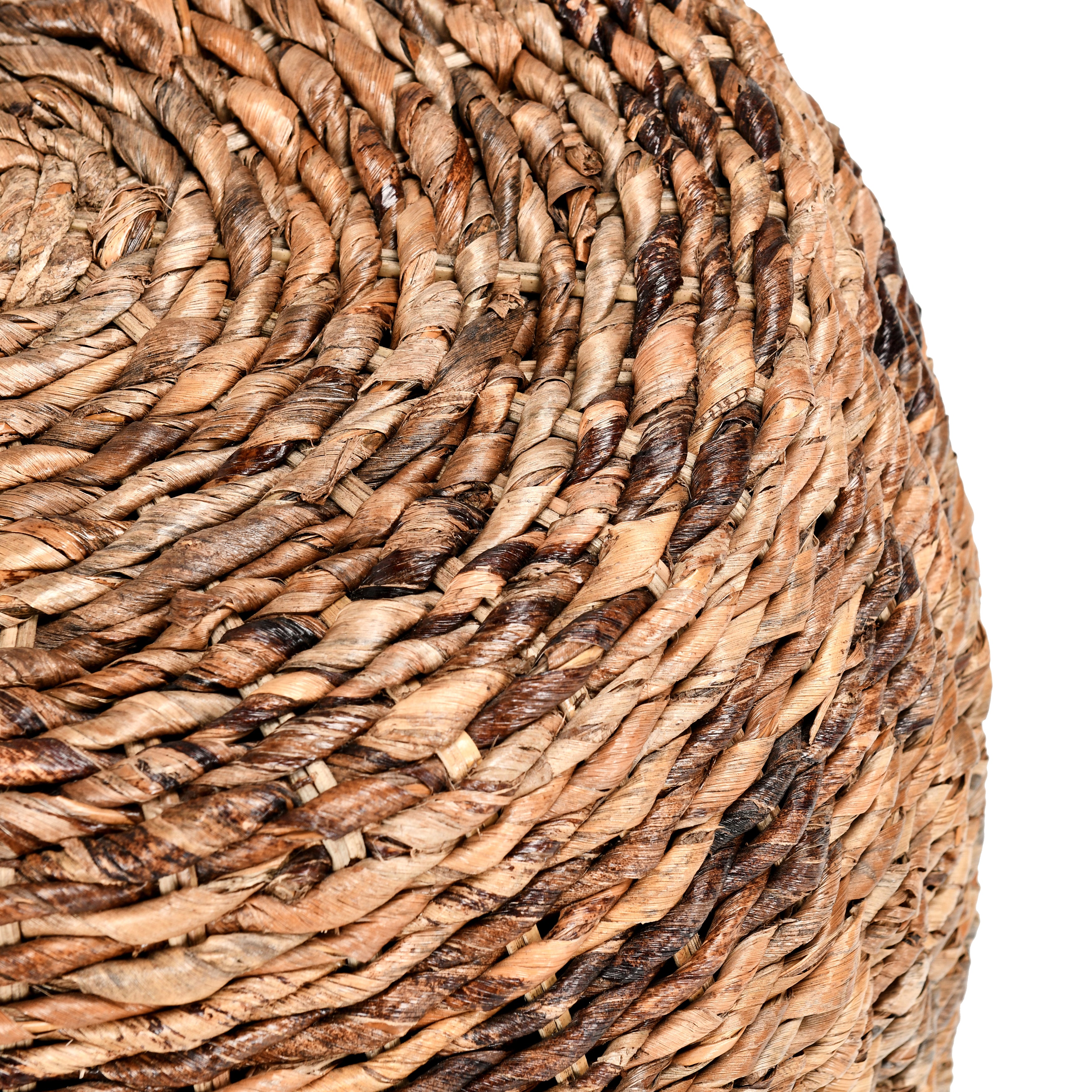 Nido Round Woven Drum-Style End Table