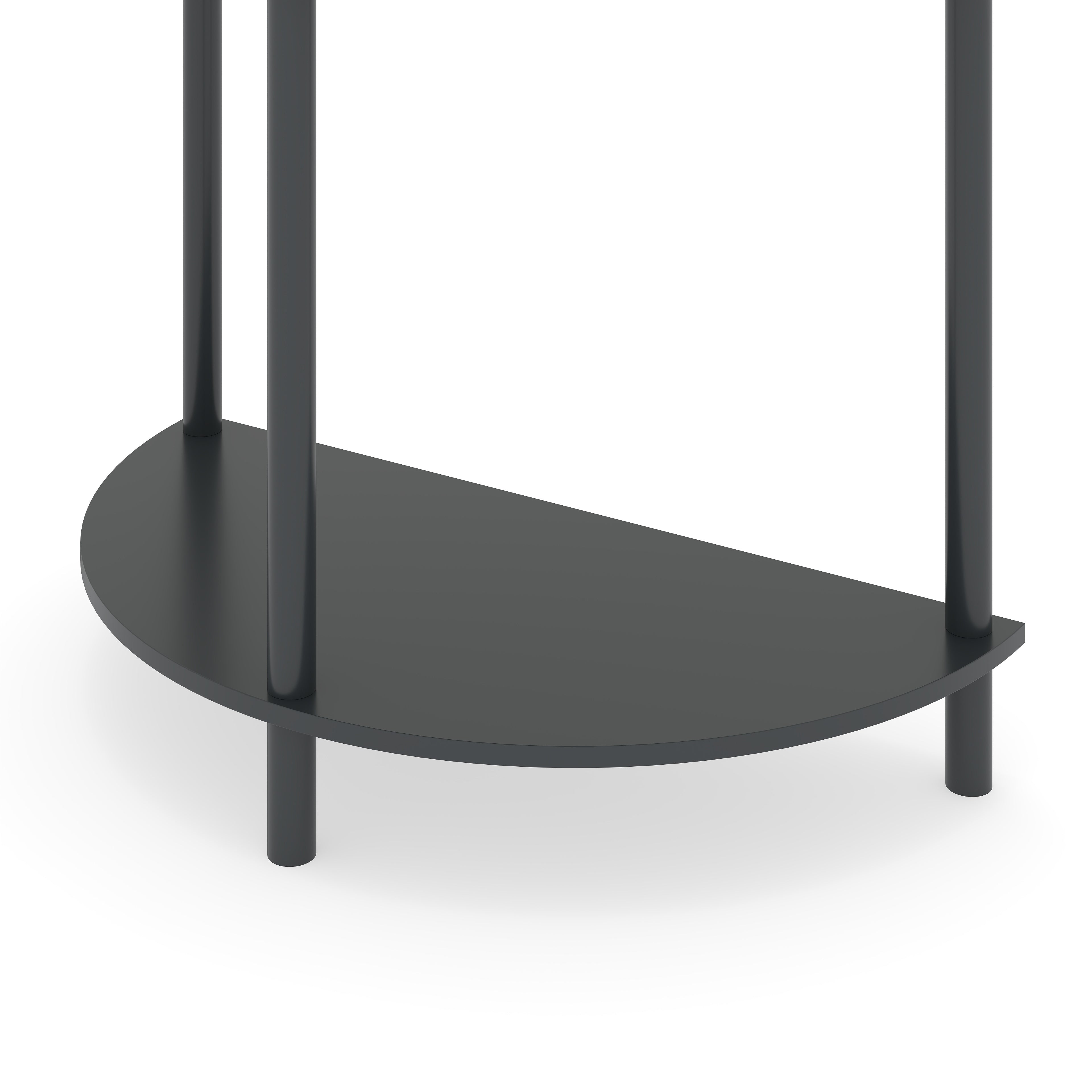 Artisan-Crafted Wave-Pattern Demi-Lune Console Table