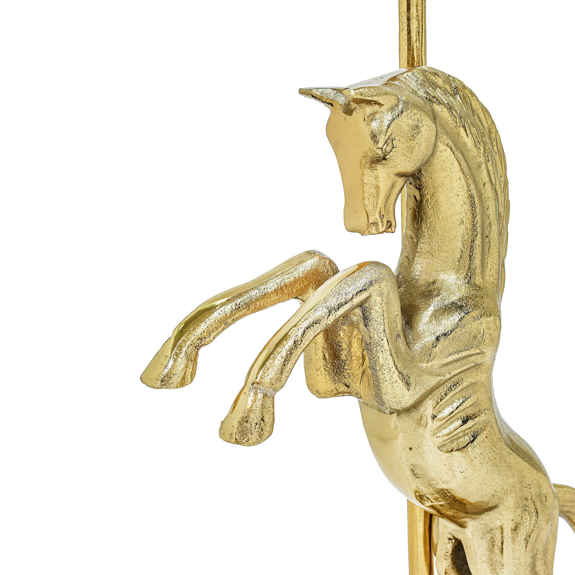 Horse Side Table with White Marble Top